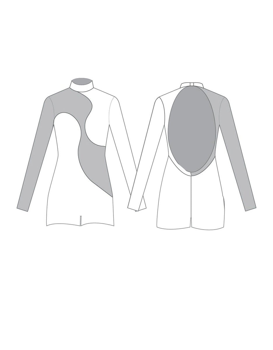 Custom Inked Halter Collar Biketard w peplum - Hologram main image 1