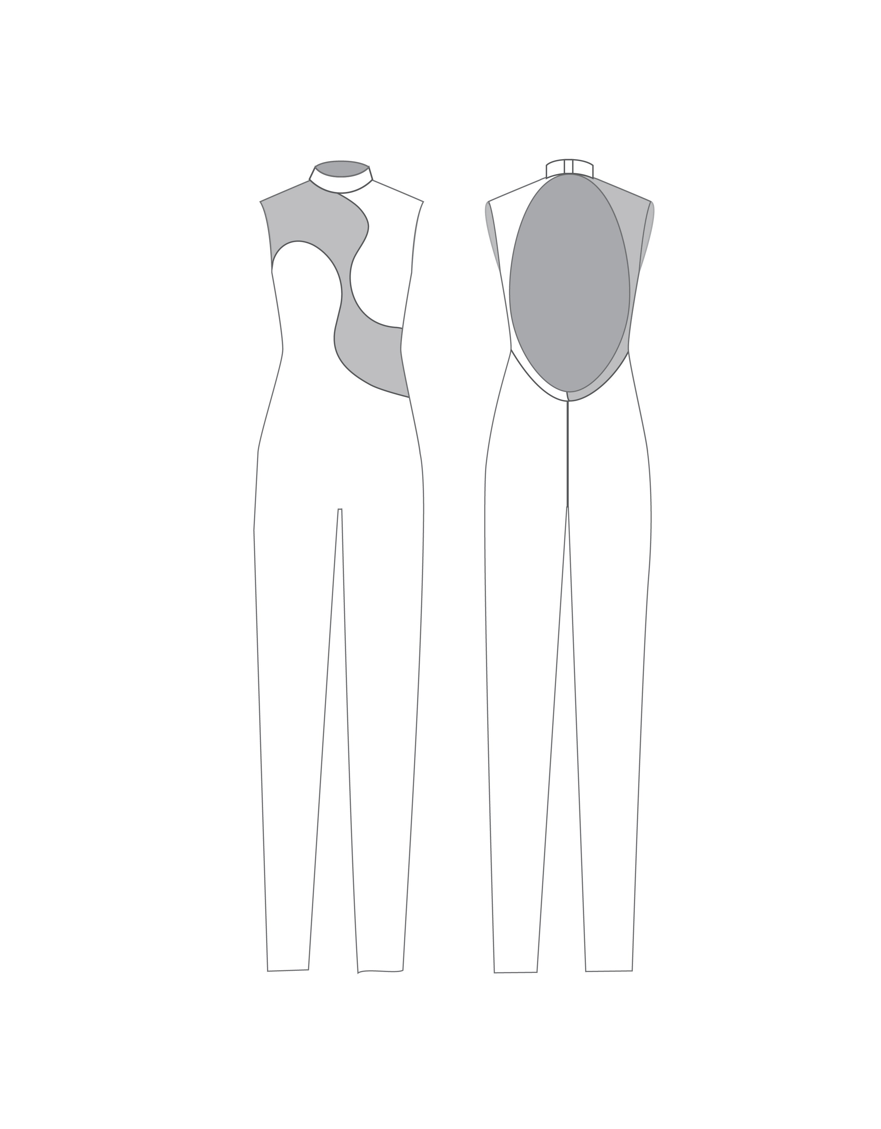 Custom Inked Shadows Sleeveless TNeck Unitard - Lycra & Mesh