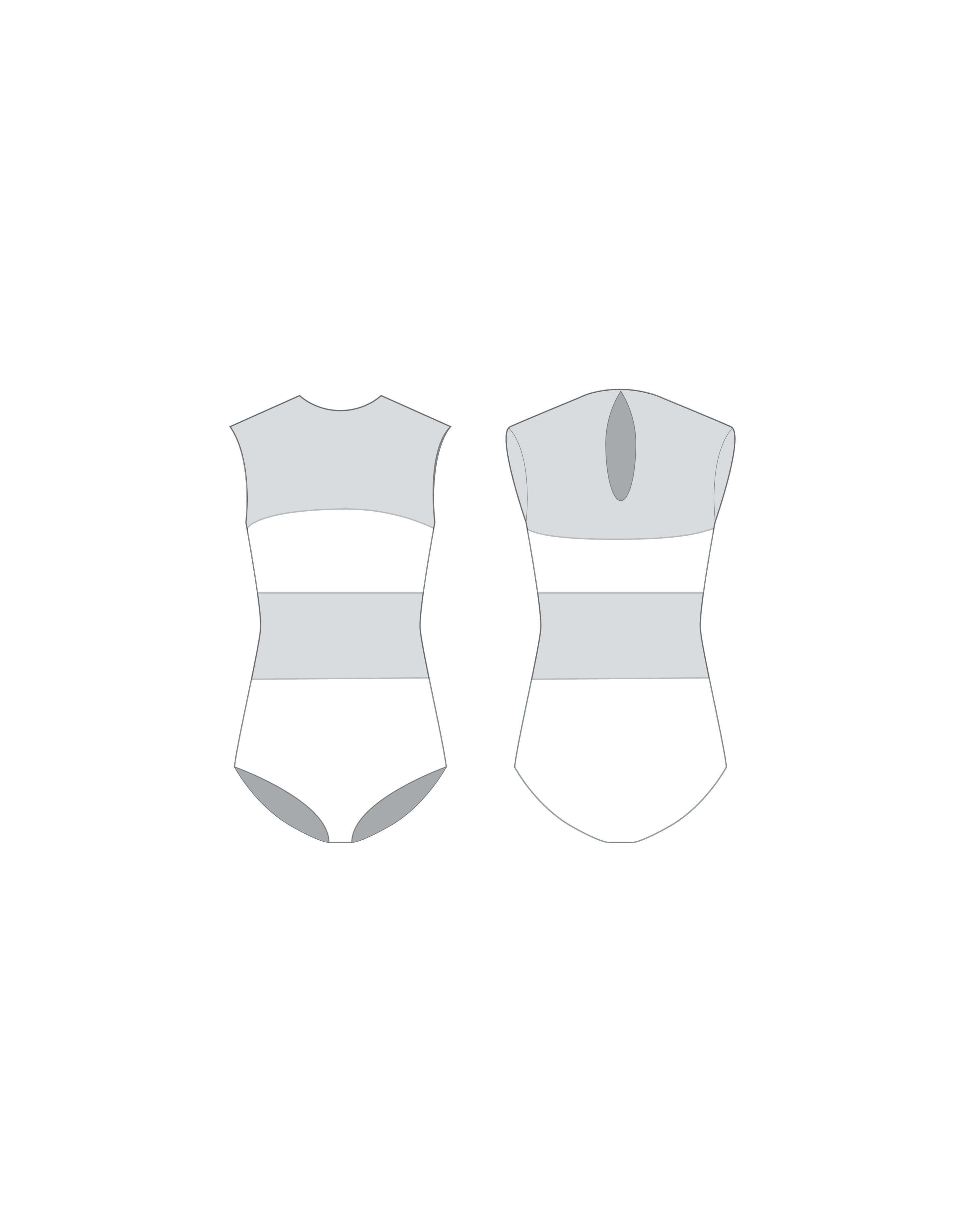 Custom Inked Sleeveless Leotard with Bandeau and Panty Keyhole Back - Lycra & Mesh