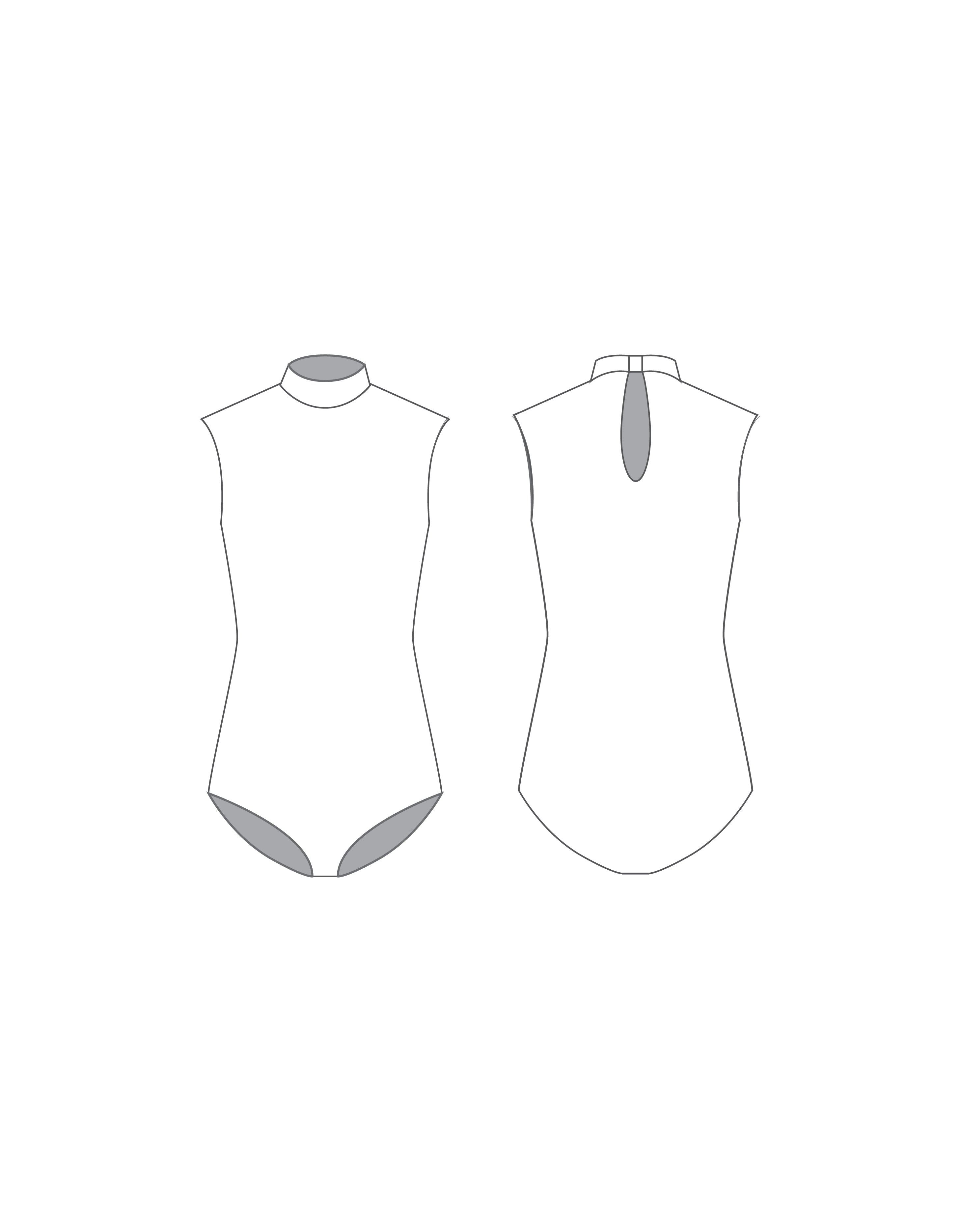 Custom Inked Tneck Sleeveless Keyhole Back Leotard - Lycra