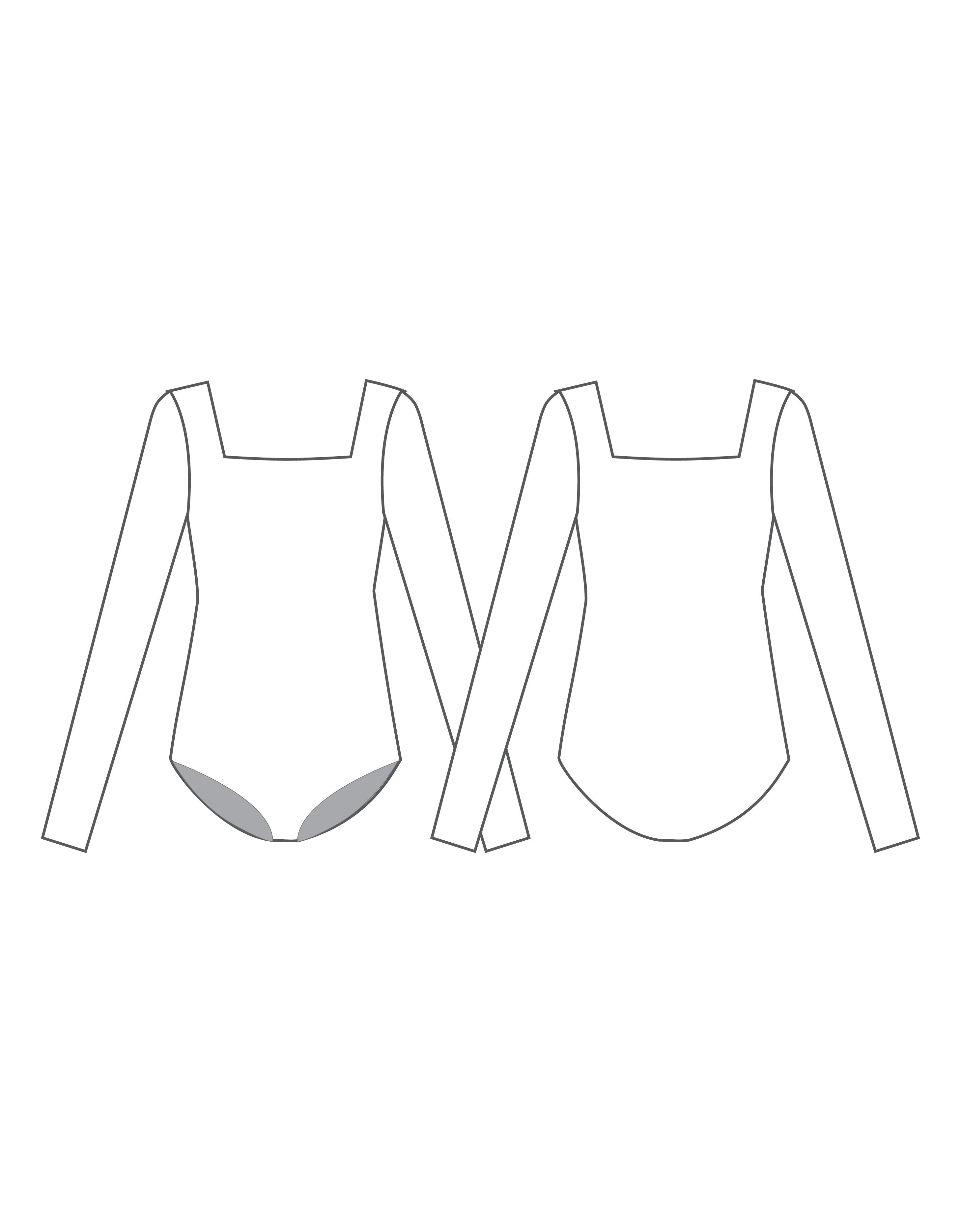 Custom Inked LS Square Neck Leotard - Lycra