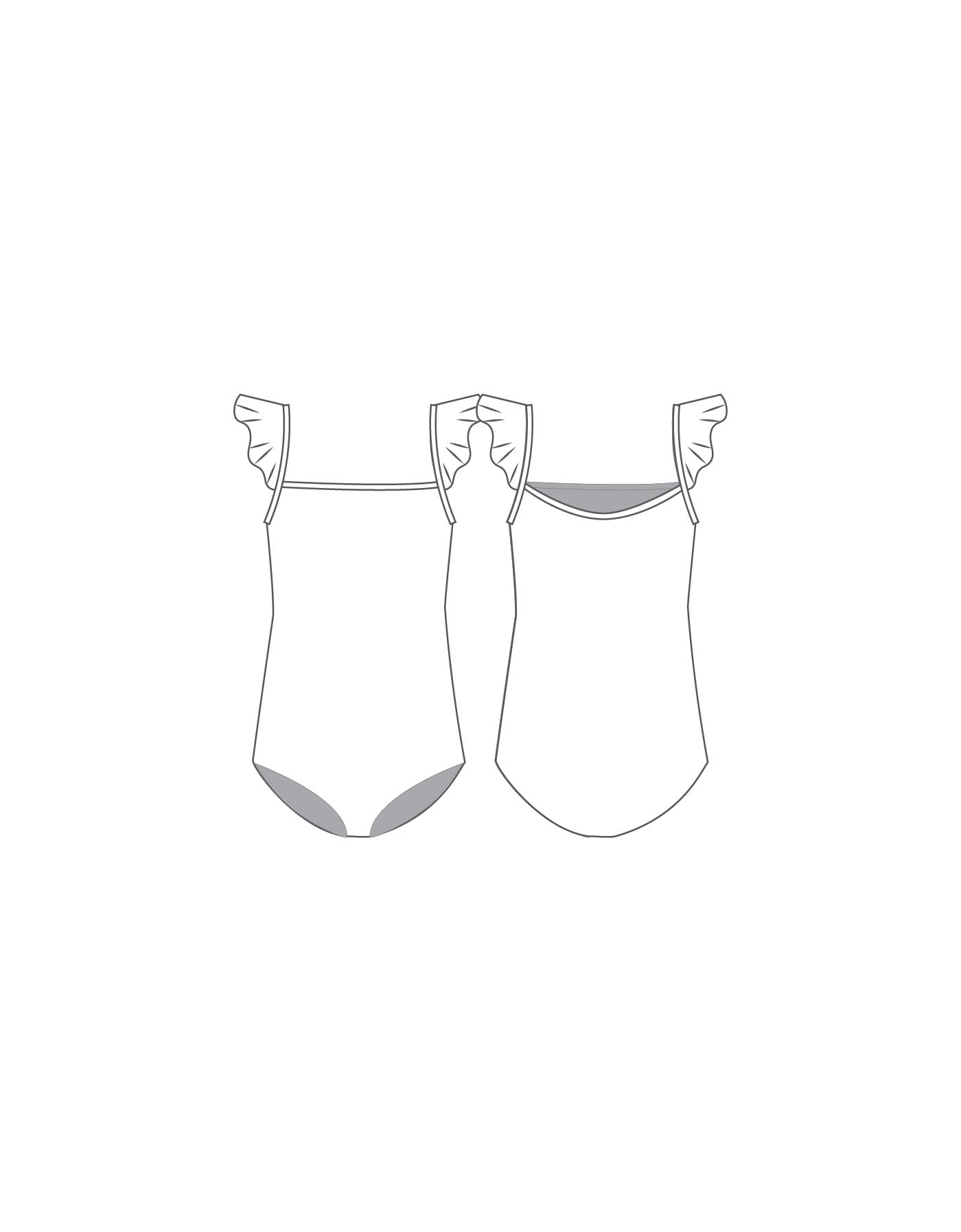 Custom Inked Camisole No Slider Flutter Sleeve Leotard - Lycra