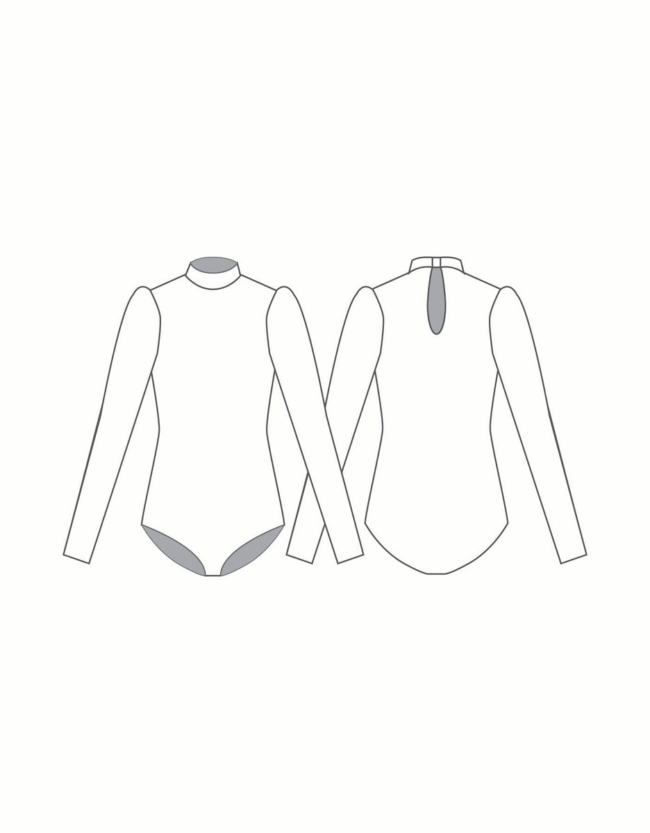 Custom Inked Puff Sleeve TNeck Zipper Back Unitard - Lycra main image 0