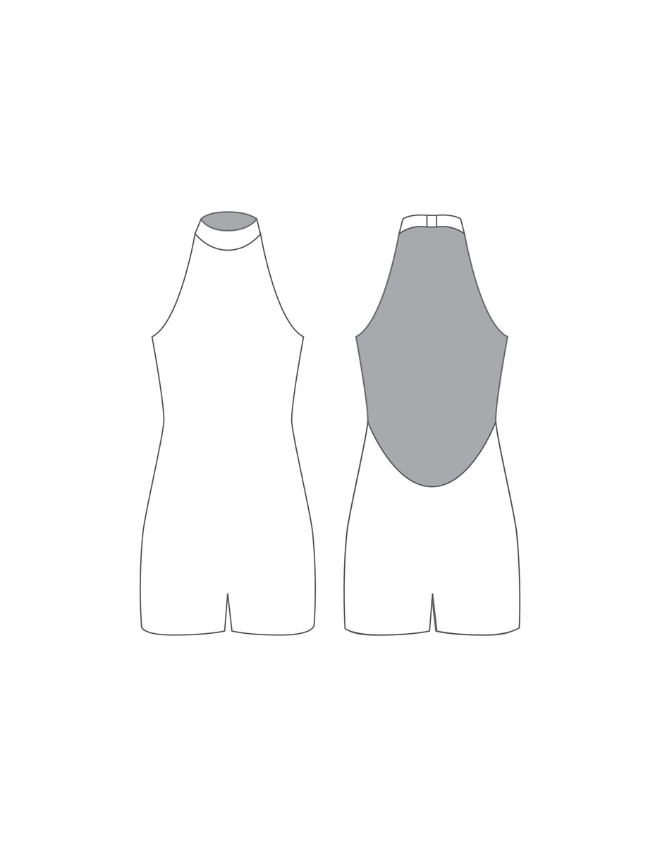 Custom Inked LS Tneck Zipper Back Nicker Length Biketard - Lycra main image 0