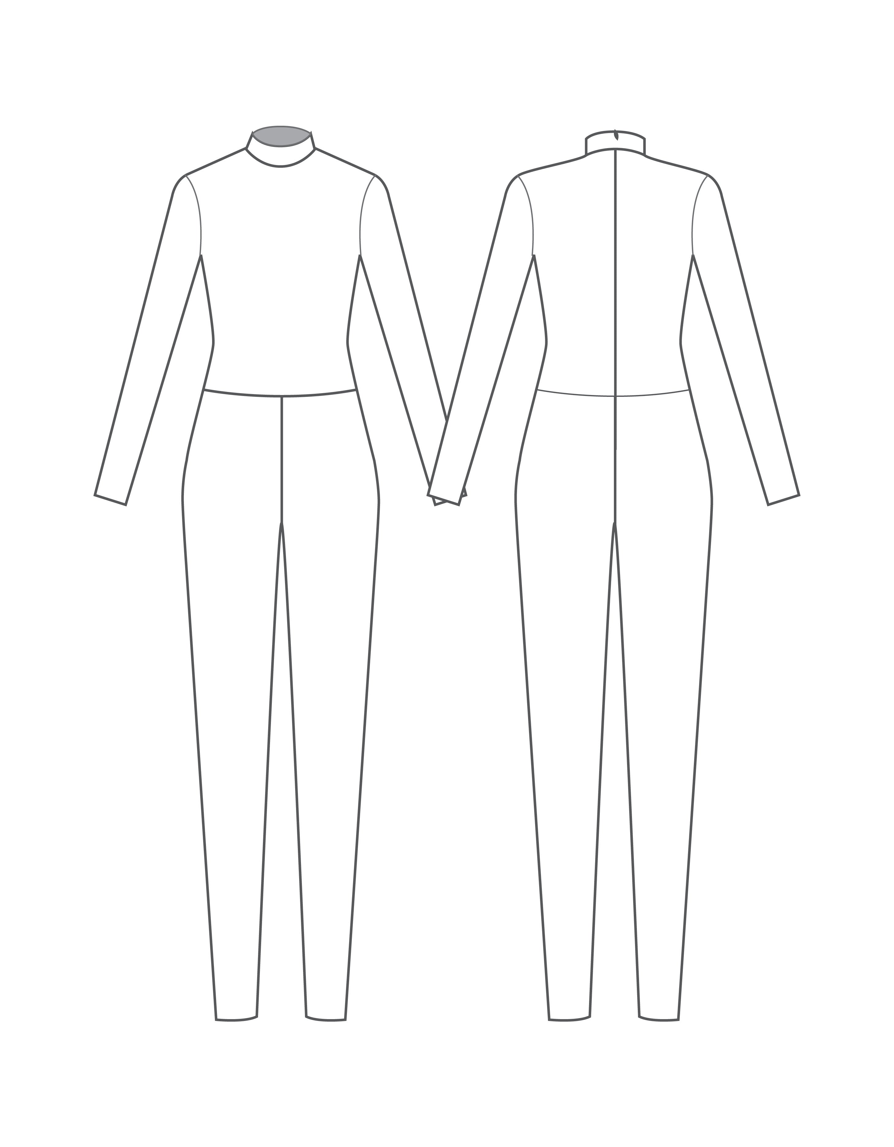 Custom Inked LS T Neck Unitard Zipper Back Waistseam - Lycra