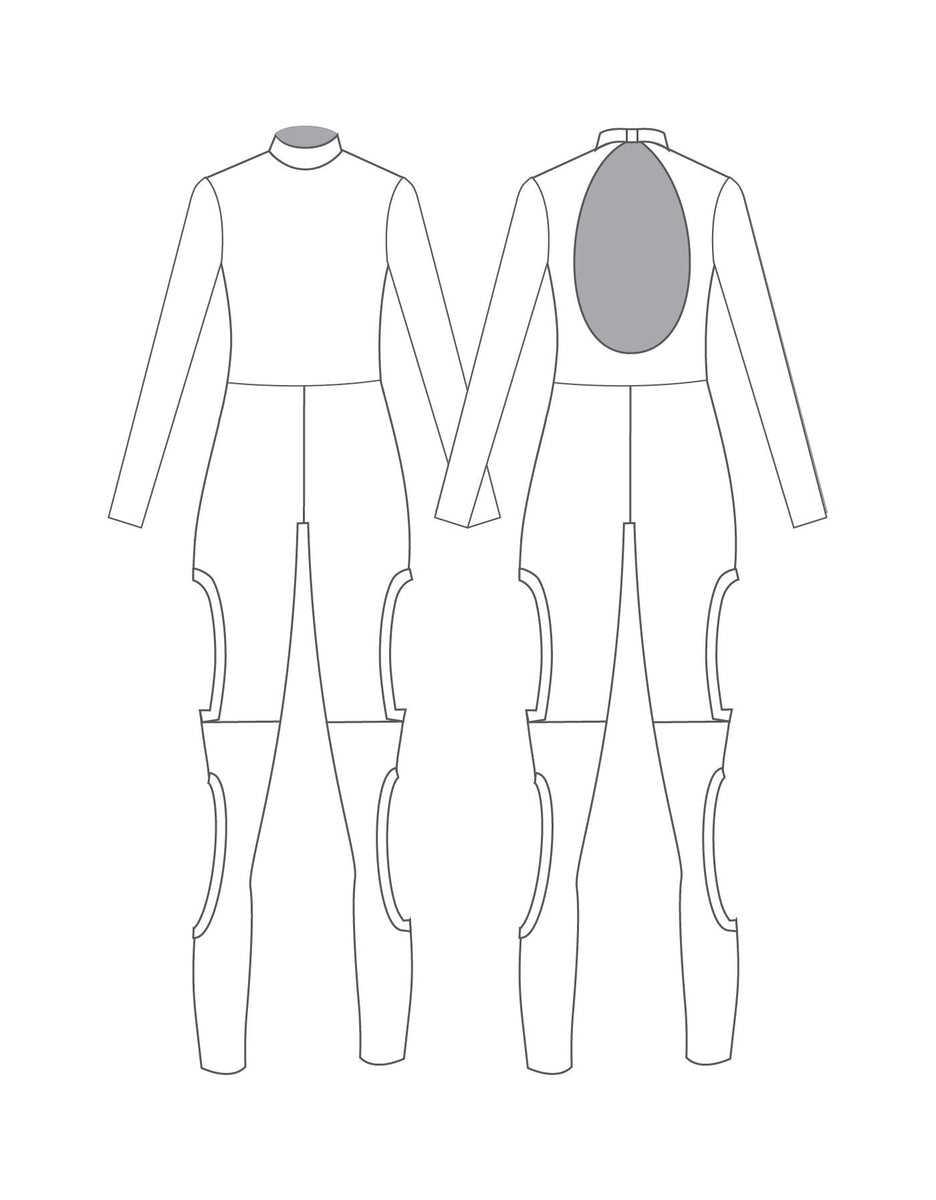 Custom Inked LS Tneck Keyhole Back Mesh Leotard with Bandeau and Panty - Lycra & Mesh