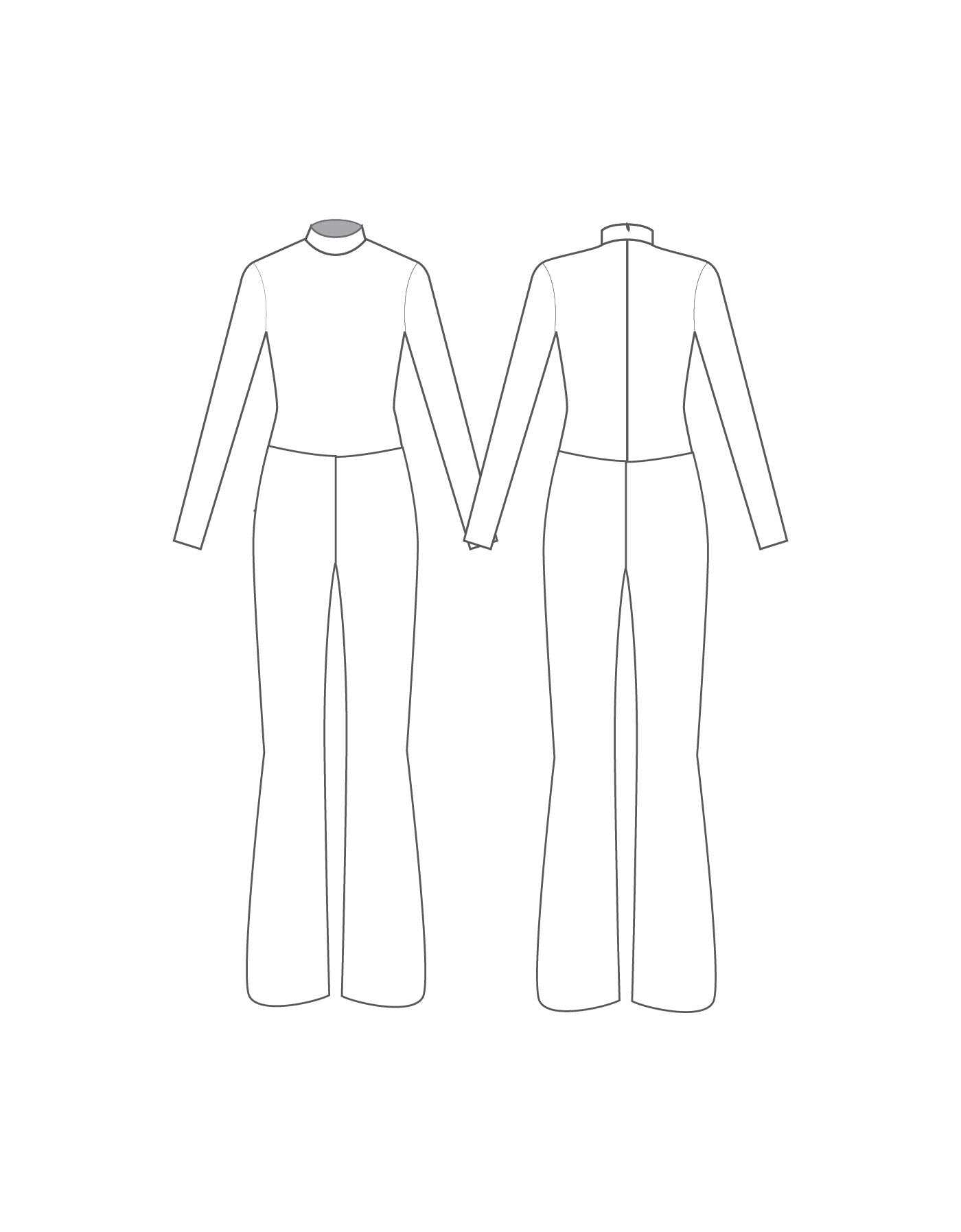 Custom Inked LS Zipper Back Flare Pant Unitard - Lycra