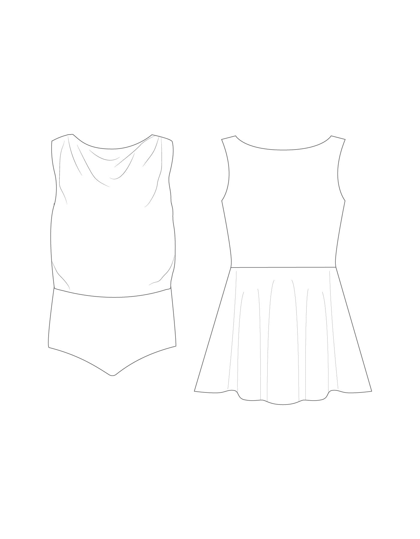 Custom Inked Boat Neck Convertible Dress with Panty - Lycra