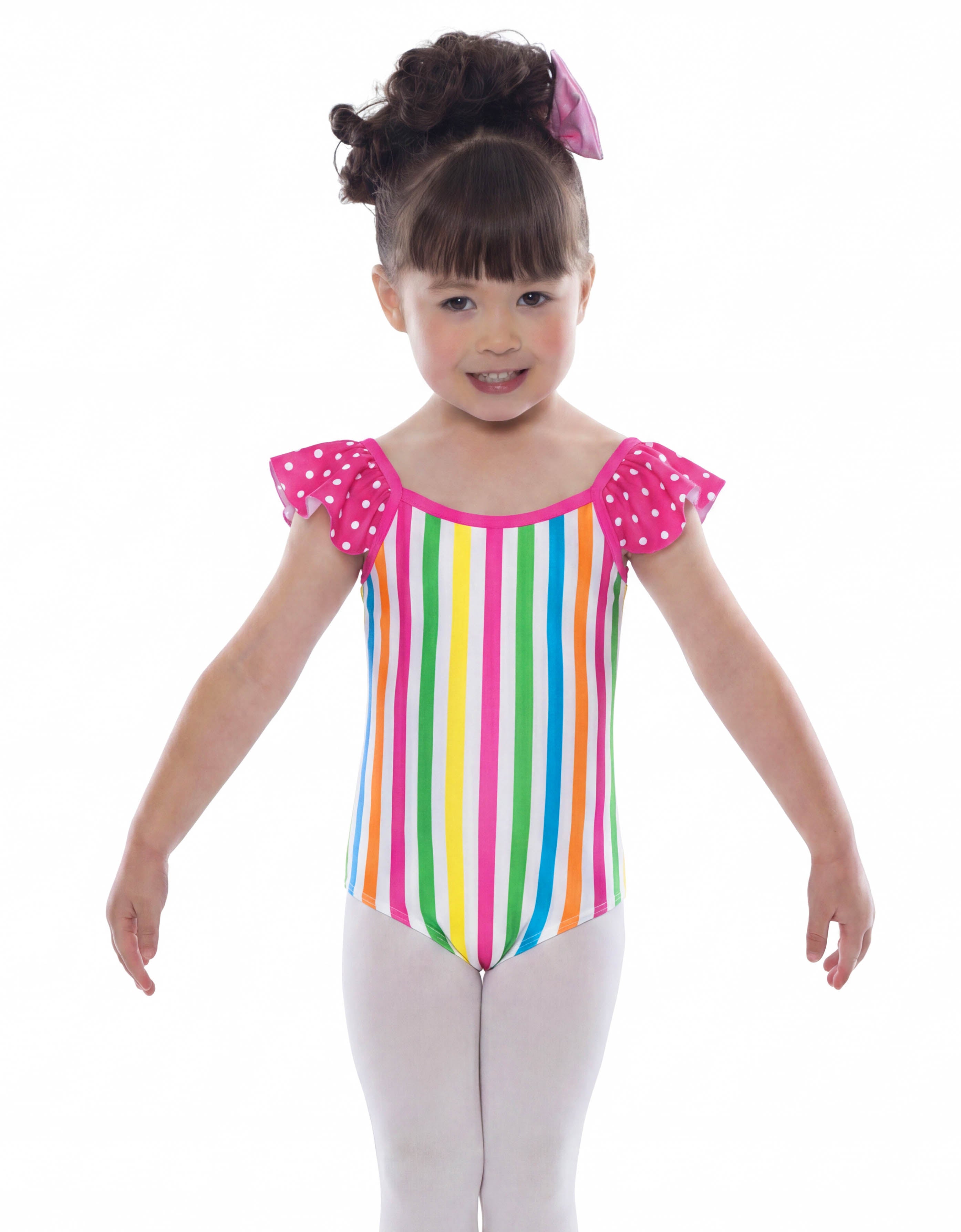 Candy Striper Camisole No Slider Flutter Sleeve Leotard