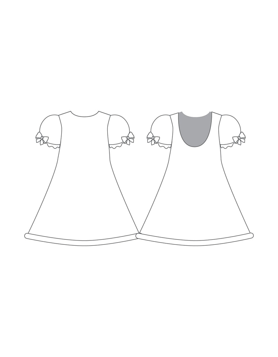 Custom Inked Puff Sleeve Dress with Chiffon - Lycra & Chiffon main image 0