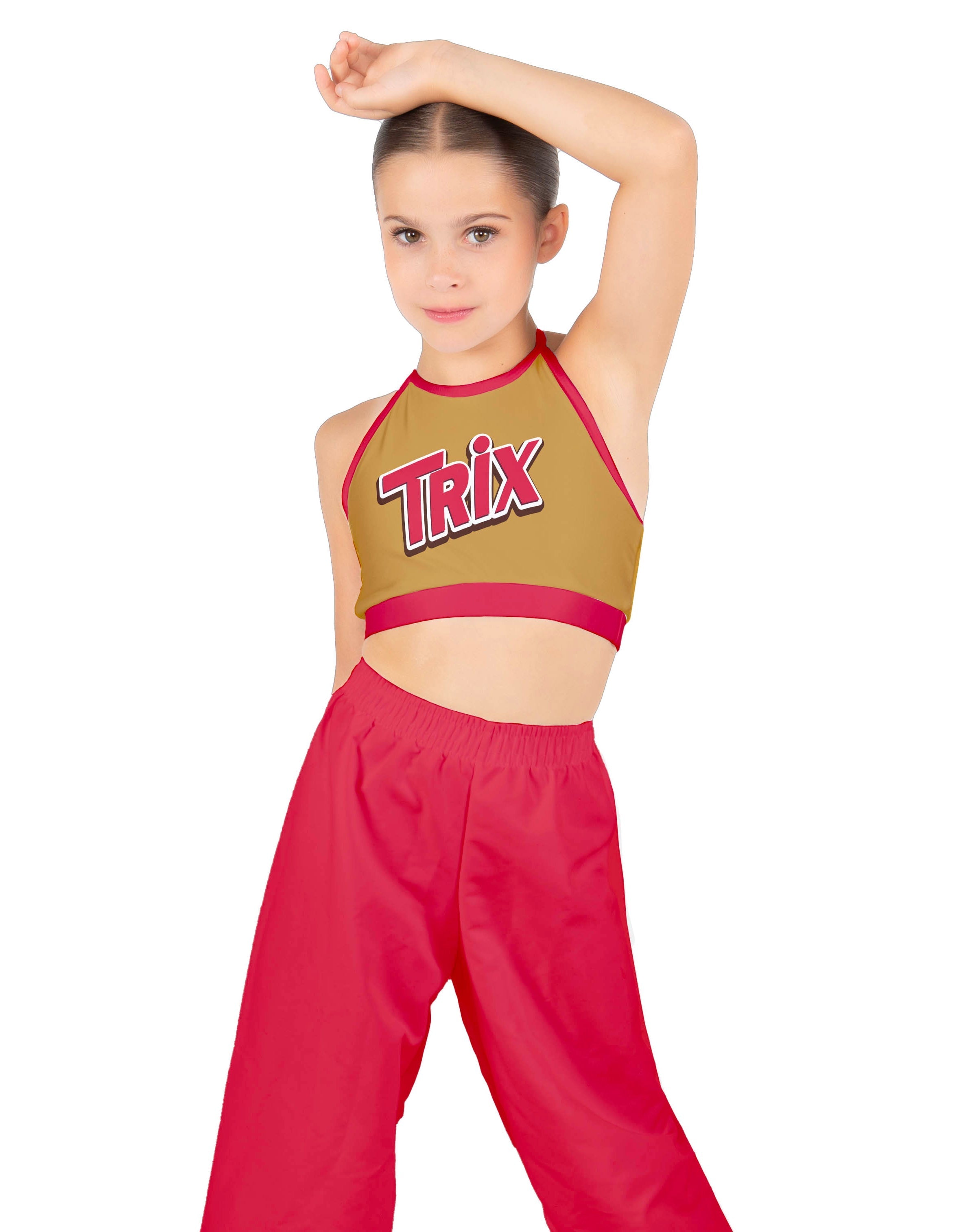 Trix Chocolate Halter Binding Crop Top
