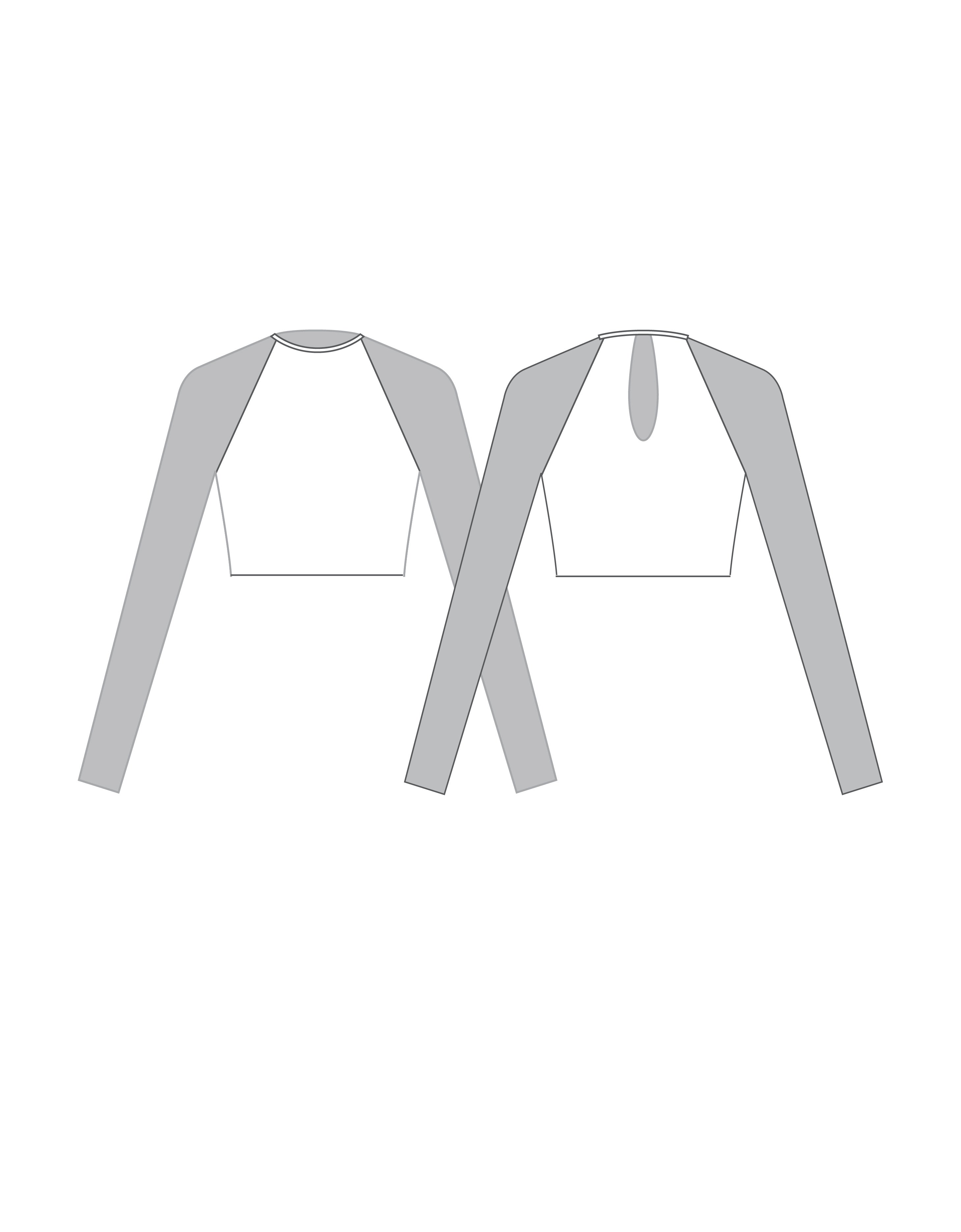 Custom Inked LS Mesh Raglan Keyhole back Crop Top - Lycra & Mesh