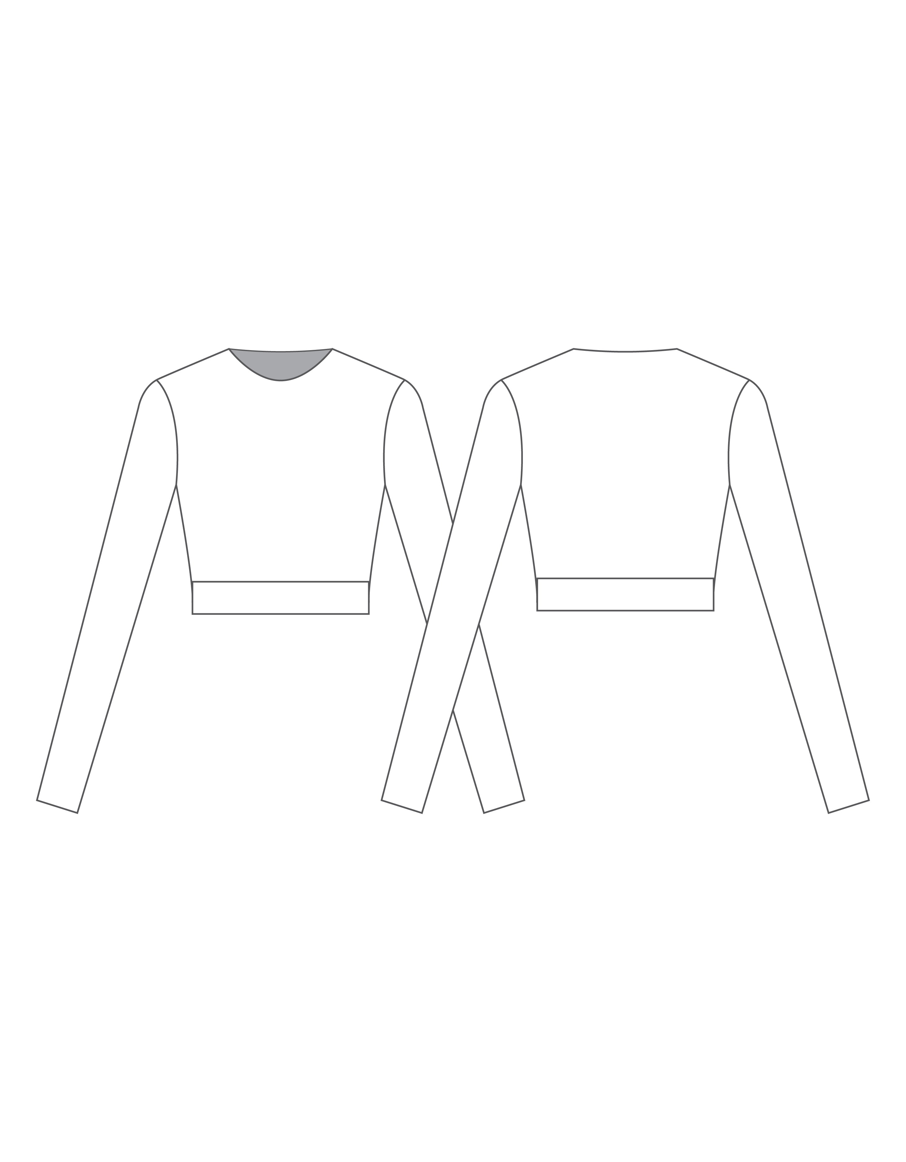 Custom Inked Crewneck LS Crop Top - Lycra