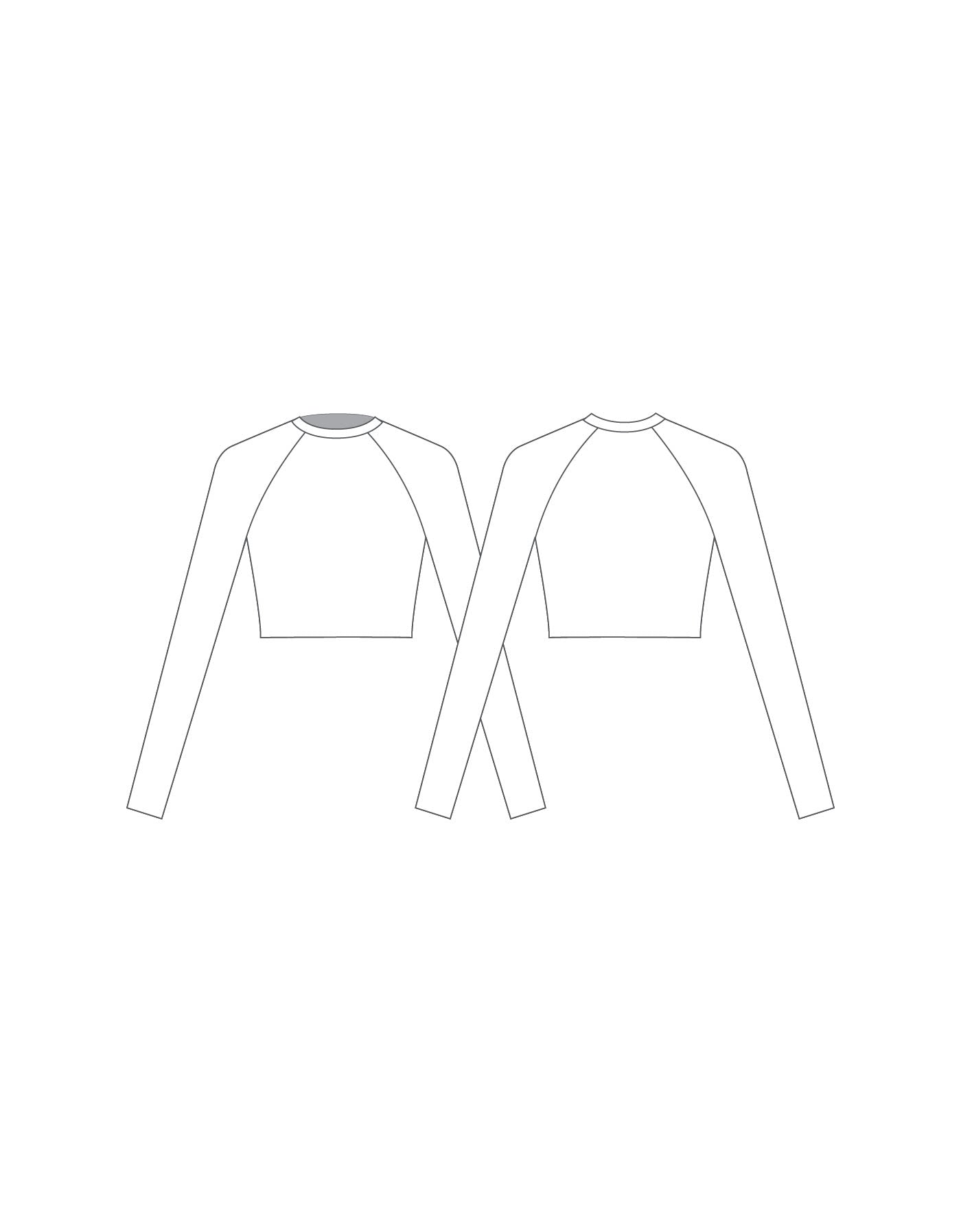 Custom Inked Rashgaurd Cropped Raglan Long Sleeve - Lycra