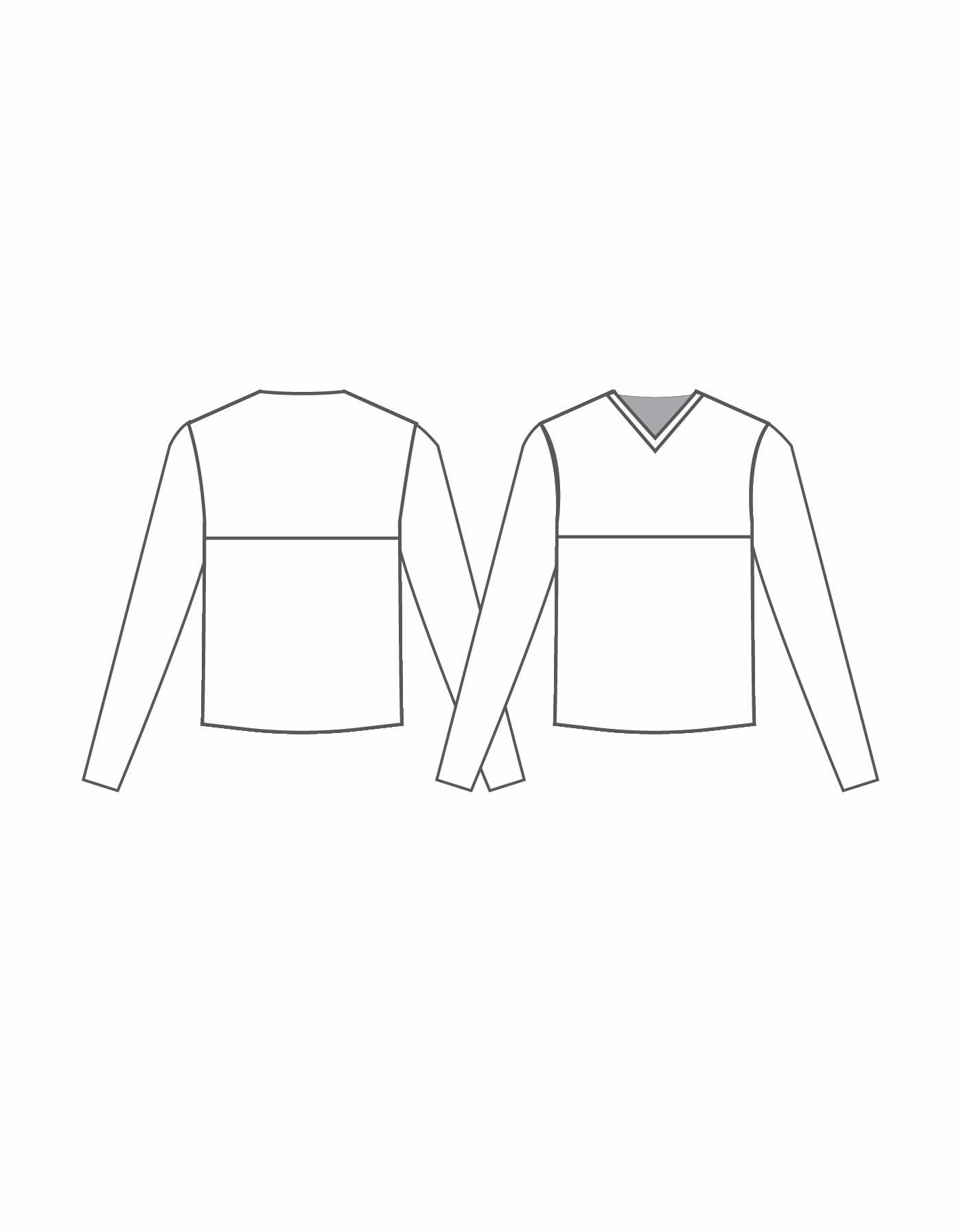 Custom Inked Convertible V Neck LS Band Shirt - Lycra