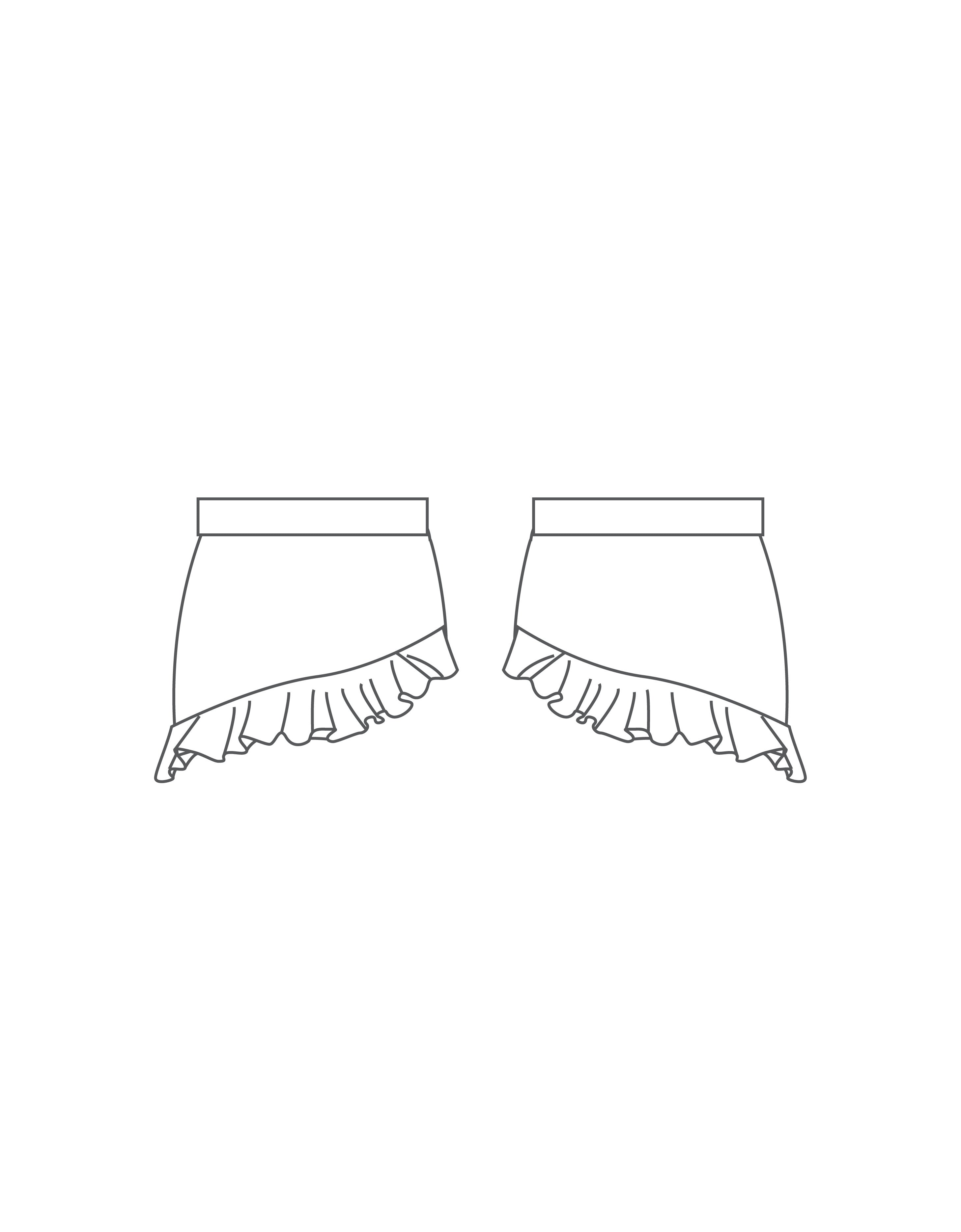 Custom Inked Asymmetic Skirt with Panty and Ruffle - Lycra