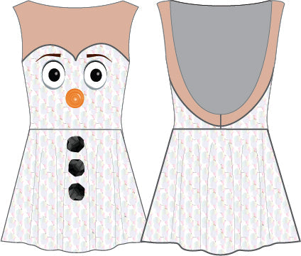Snowman Mesh Sweetheart A-Line Dress