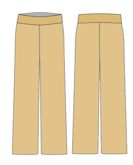 Solid Lycra and Mesh Wide Leg Pant with Waistband