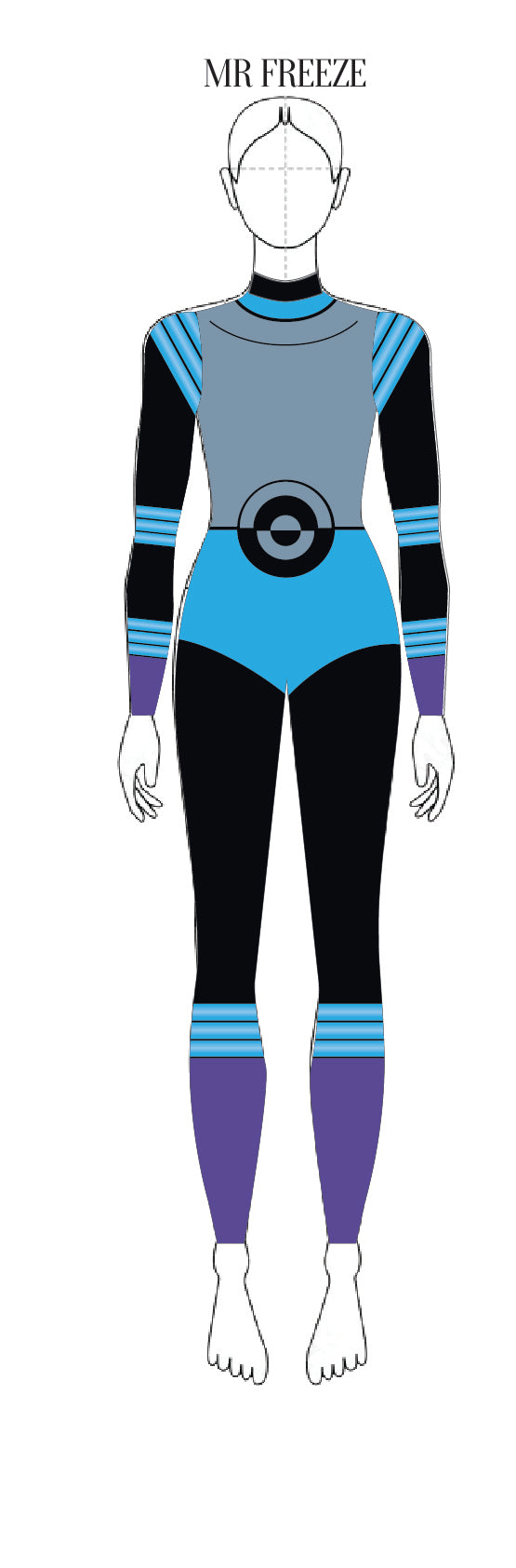 Mr. Freeze LS Tneck Zipper Back Unitard