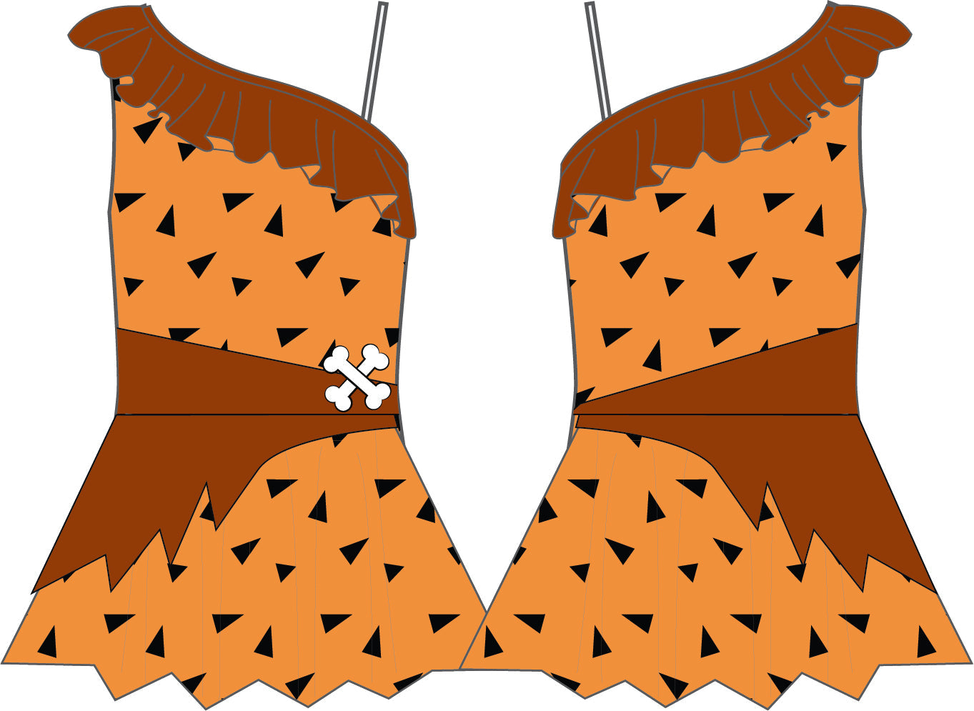 Bam Bam One Shoulder w Ruffle Dress