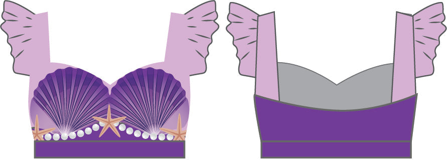 Under The Sea Sweetheart Crop Top with Gather Sleeve