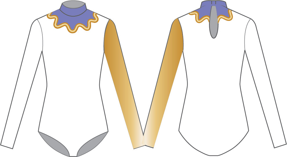 Mrs Potts no Eyes LS Tneck Keyhole Back Leotard