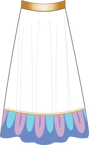 Tea Pot Floor Length Character Skirt with Tall Waistband