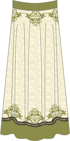 Antique Wardrobe Floor Length Character Skirt with Tall Waistband