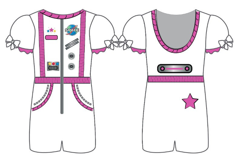 Space Flight Puff Sleeve Biketard