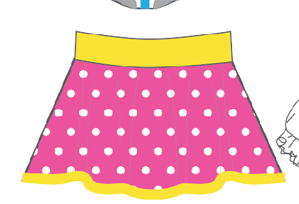 Candy Striper Top Skirt Tall Band