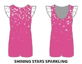Shinning Stars Sparkling Tank Biketard with Gather Sleeves