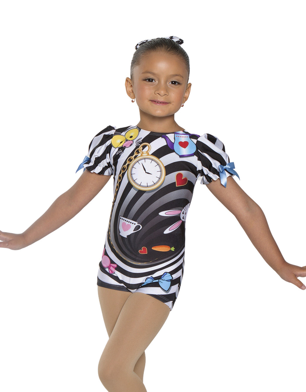 No Lining - Down the Rabbit Hole Puff Sleeve Biketard