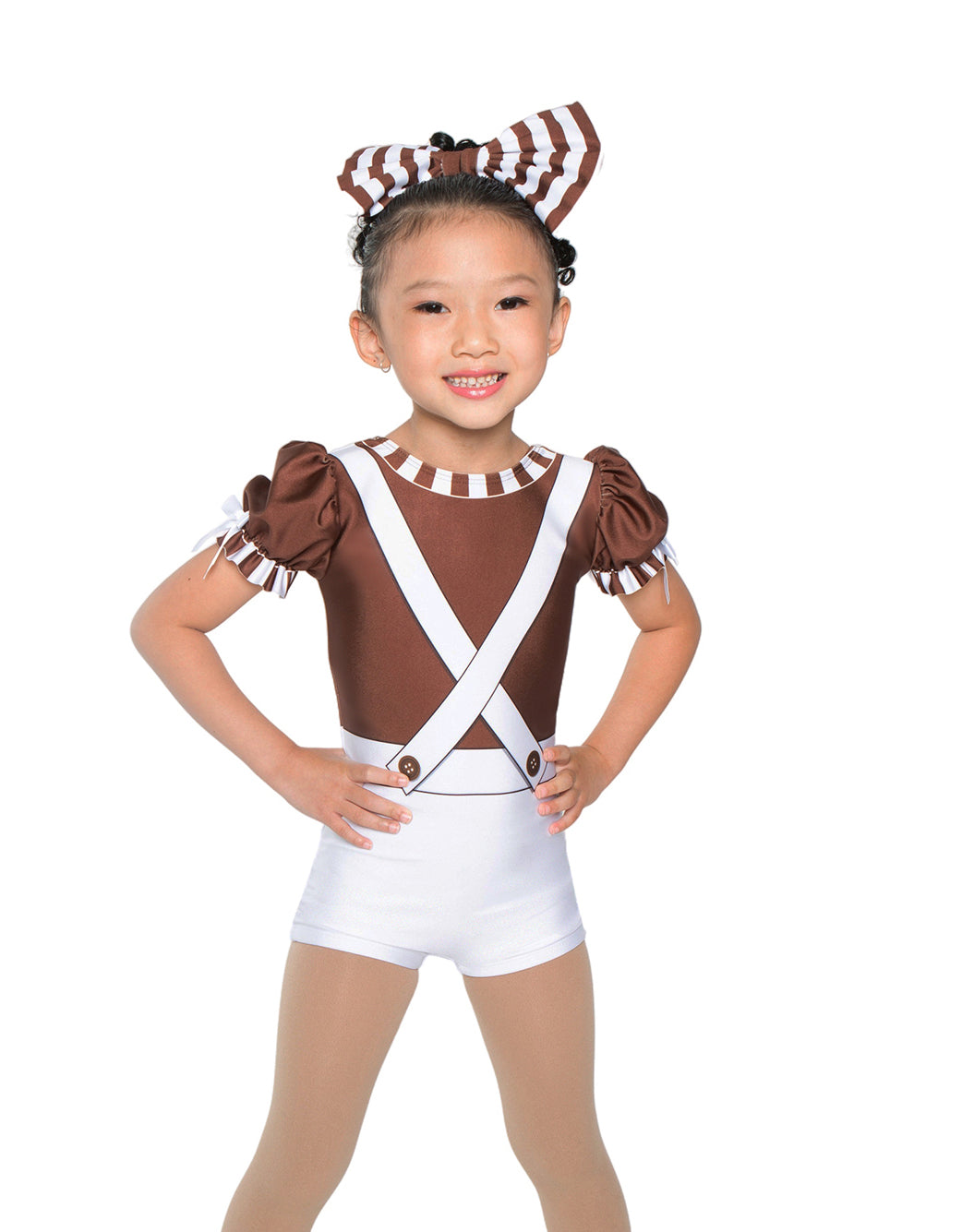 No Lining - Chocolate Factory Puff Sleeve Biketard