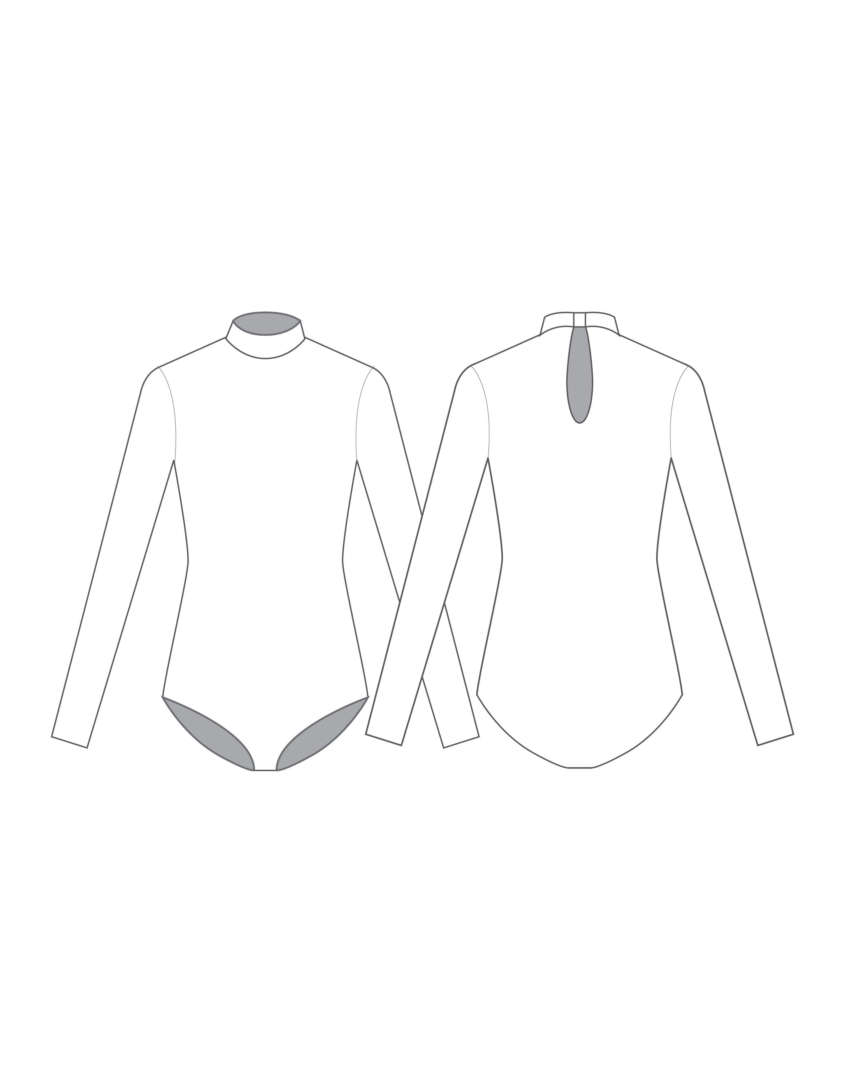 Custom Inked Lycra Tneck LS Keyhole Leotard