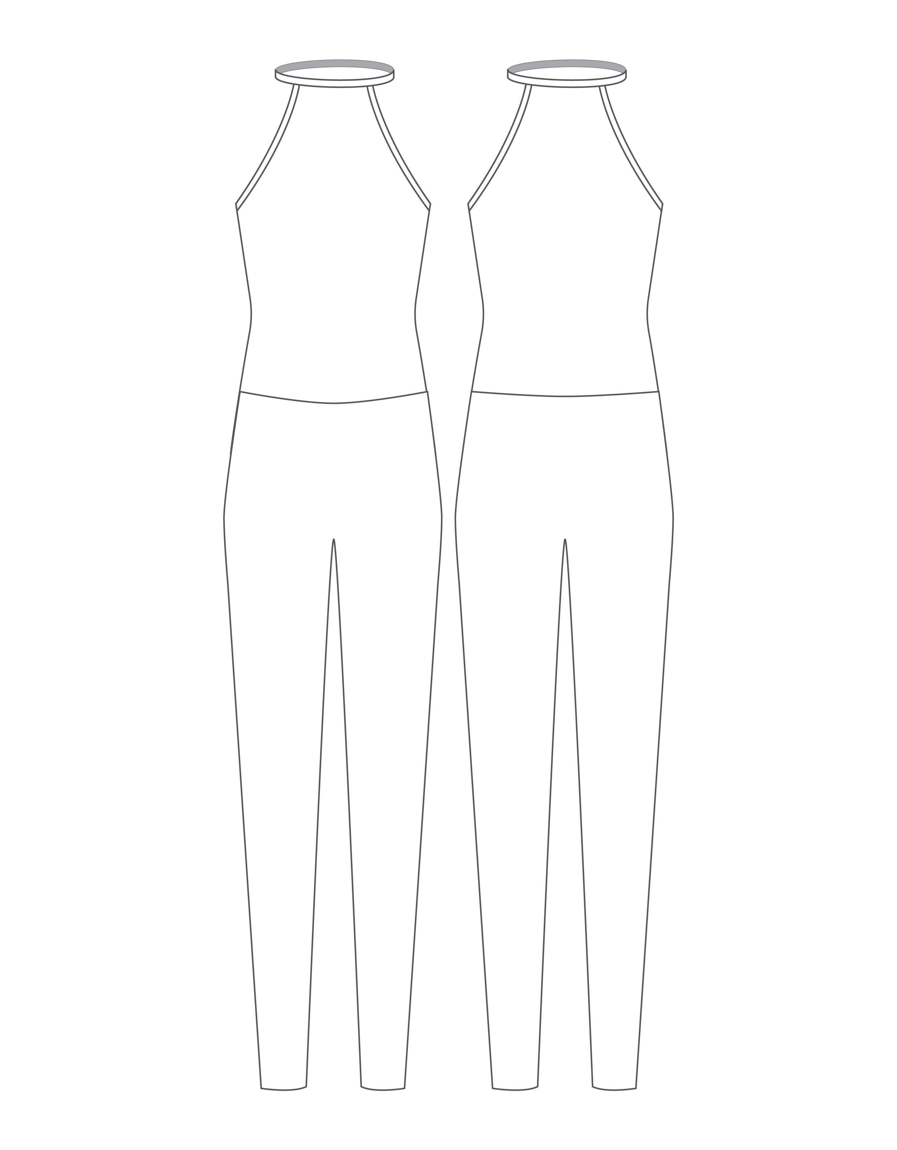 Custom Inked Lycra Halter Covered Back Unitard - Hamilton Theatrical