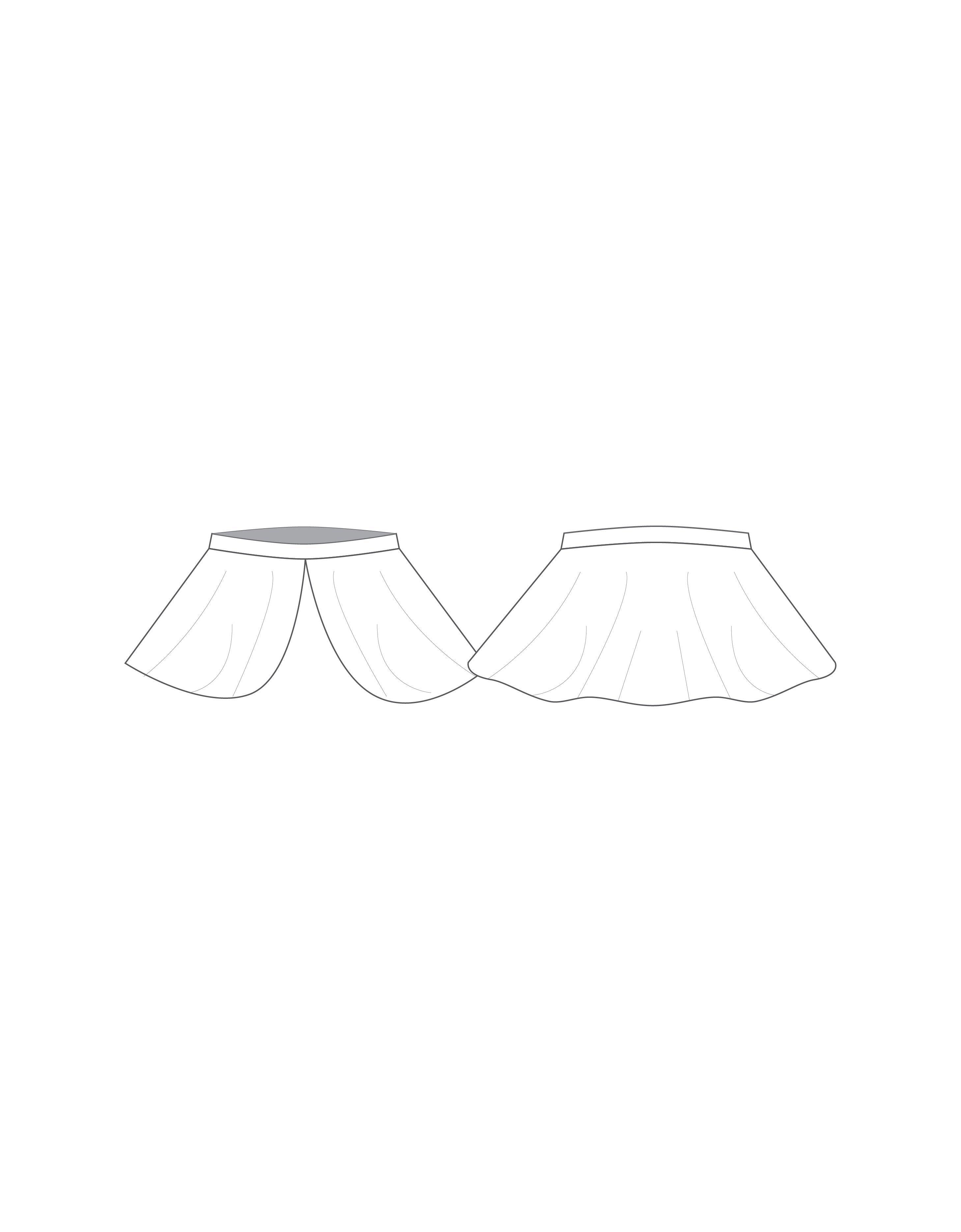 Custom Inked Minis Lycra Top Skirt with Slit - Hamilton Theatrical