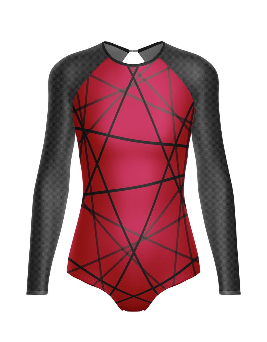 Custom Inked LS Raglan Leotard Keyhole Back - Mesh & Lycra main image 1