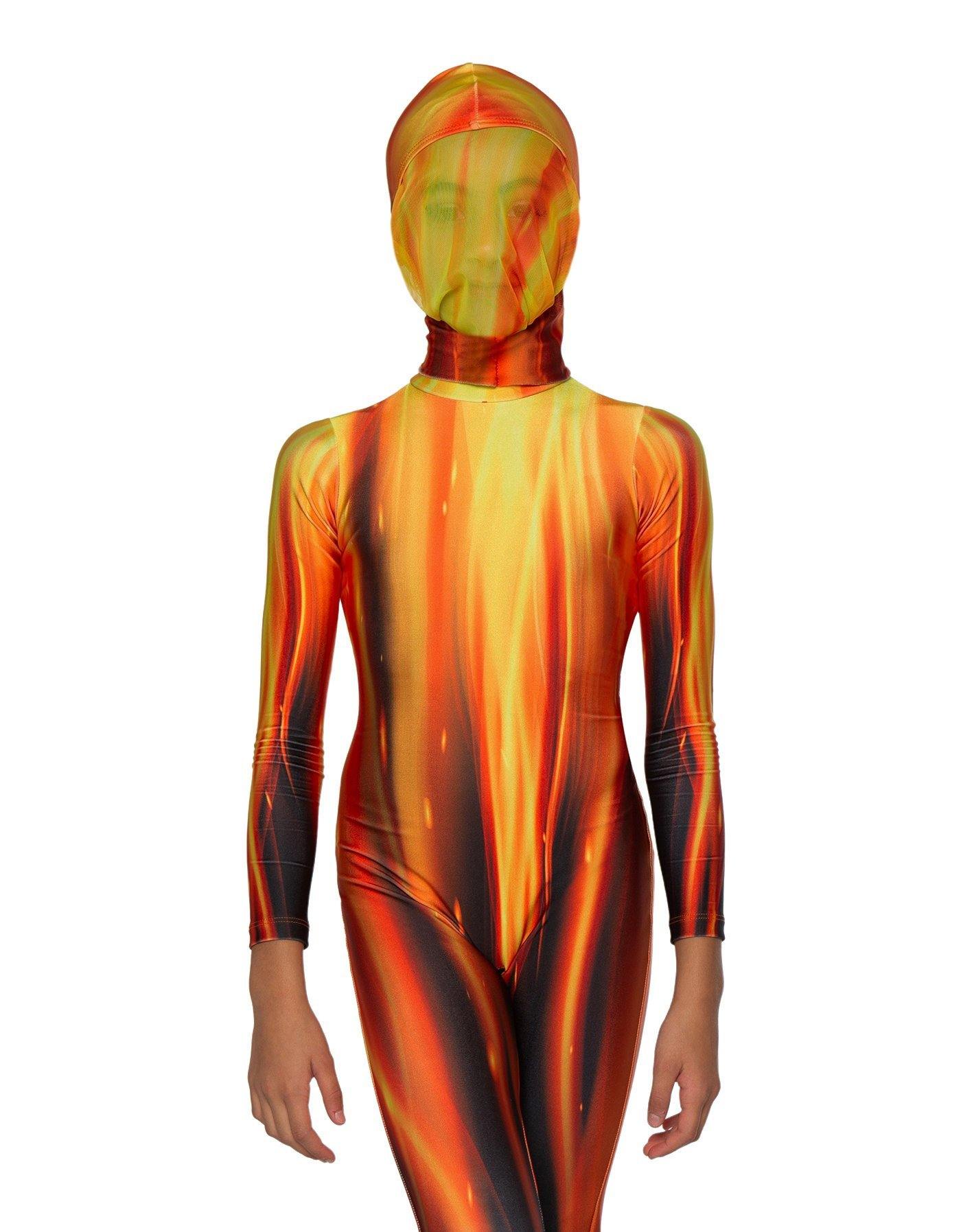 Dragon Living Art Flames LS Zip Back Unitard - Hamilton Theatrical
