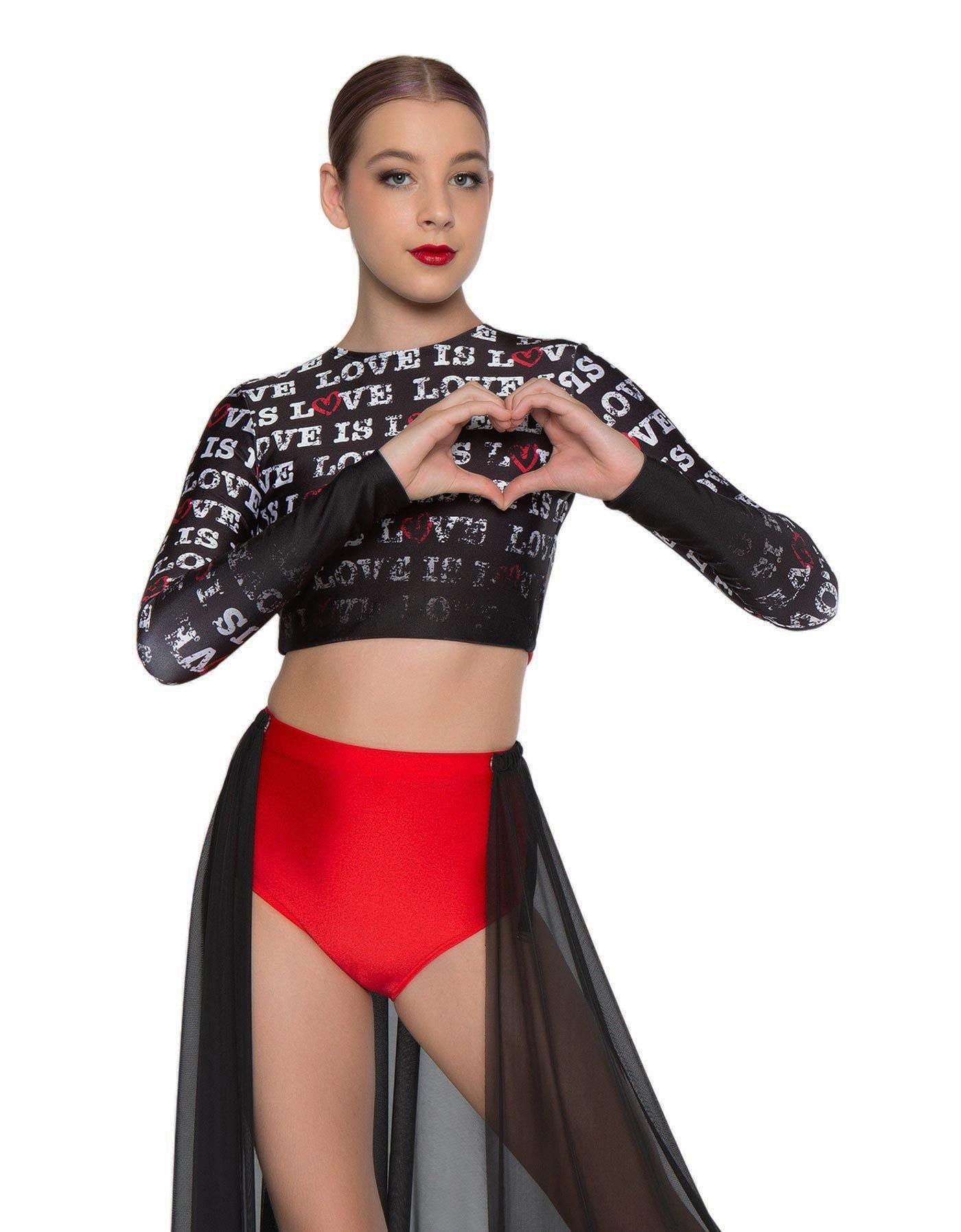 Love is Love LS Triangle Back Crop Top - Hamilton Theatrical