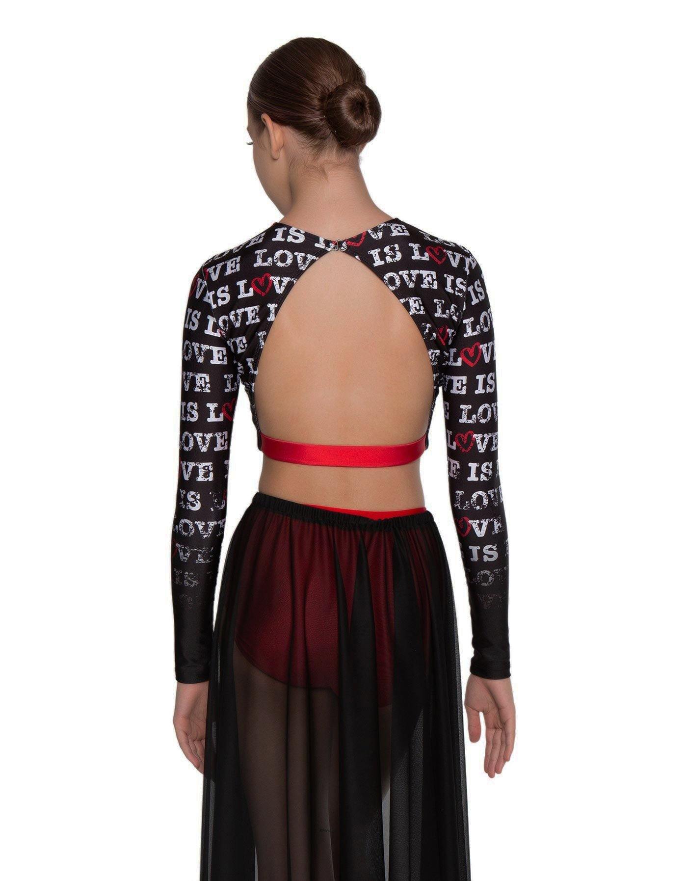 Love is Love LS Triangle Back Crop Top - Hamilton Theatrical