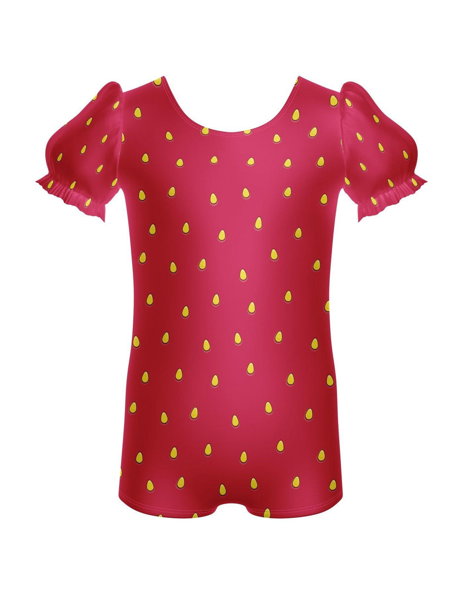 Cherry Gal Puff Sleeve Biketard