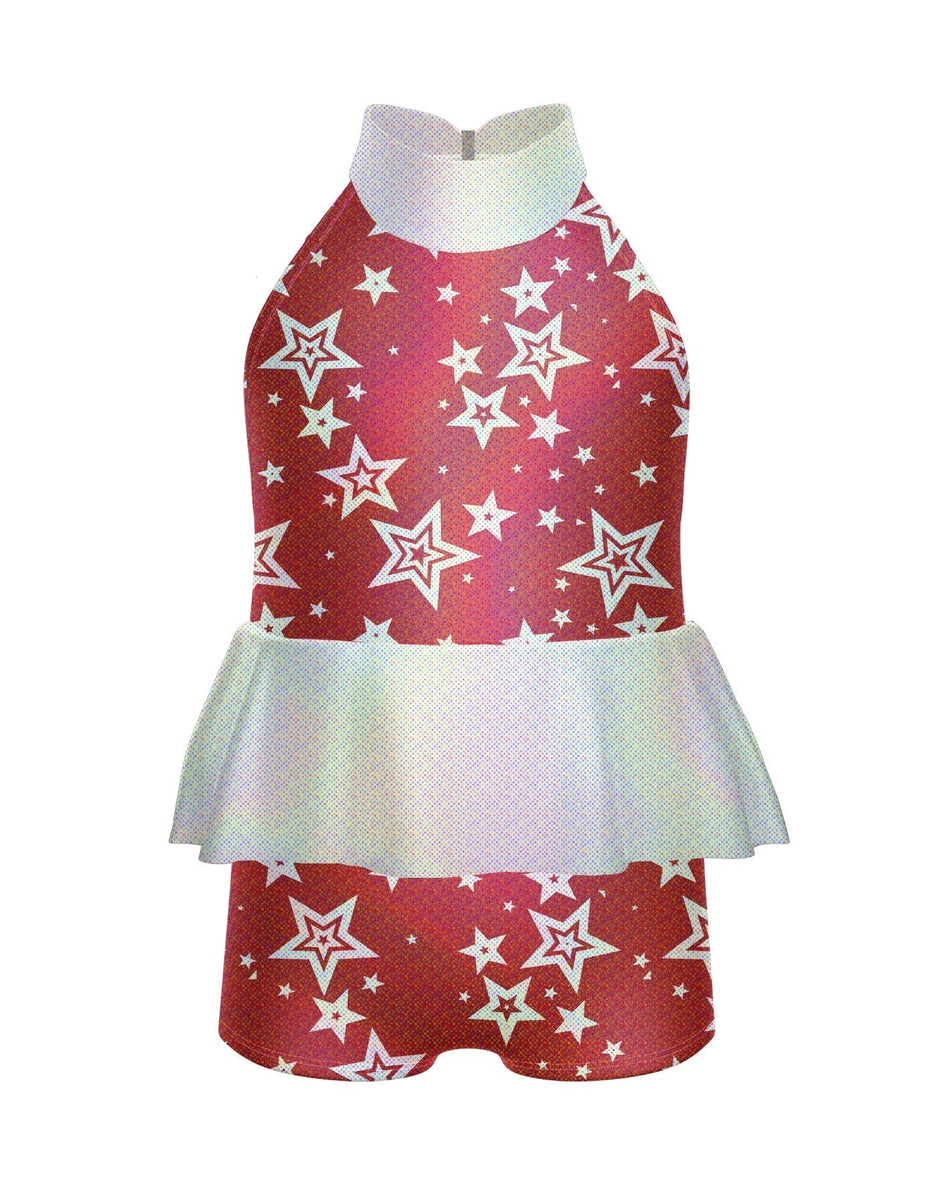 Custom Inked Halter Binding Biketard w Peplum - Hologram main image 0