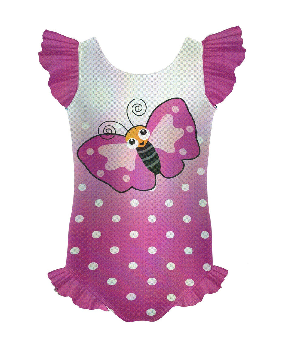 Boogie Bug Ball Polkadot Tank Biketard with Gather Sleeves