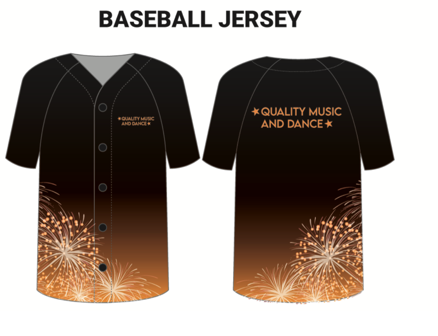 Custom Quality Music and Dance Baseball Jersey