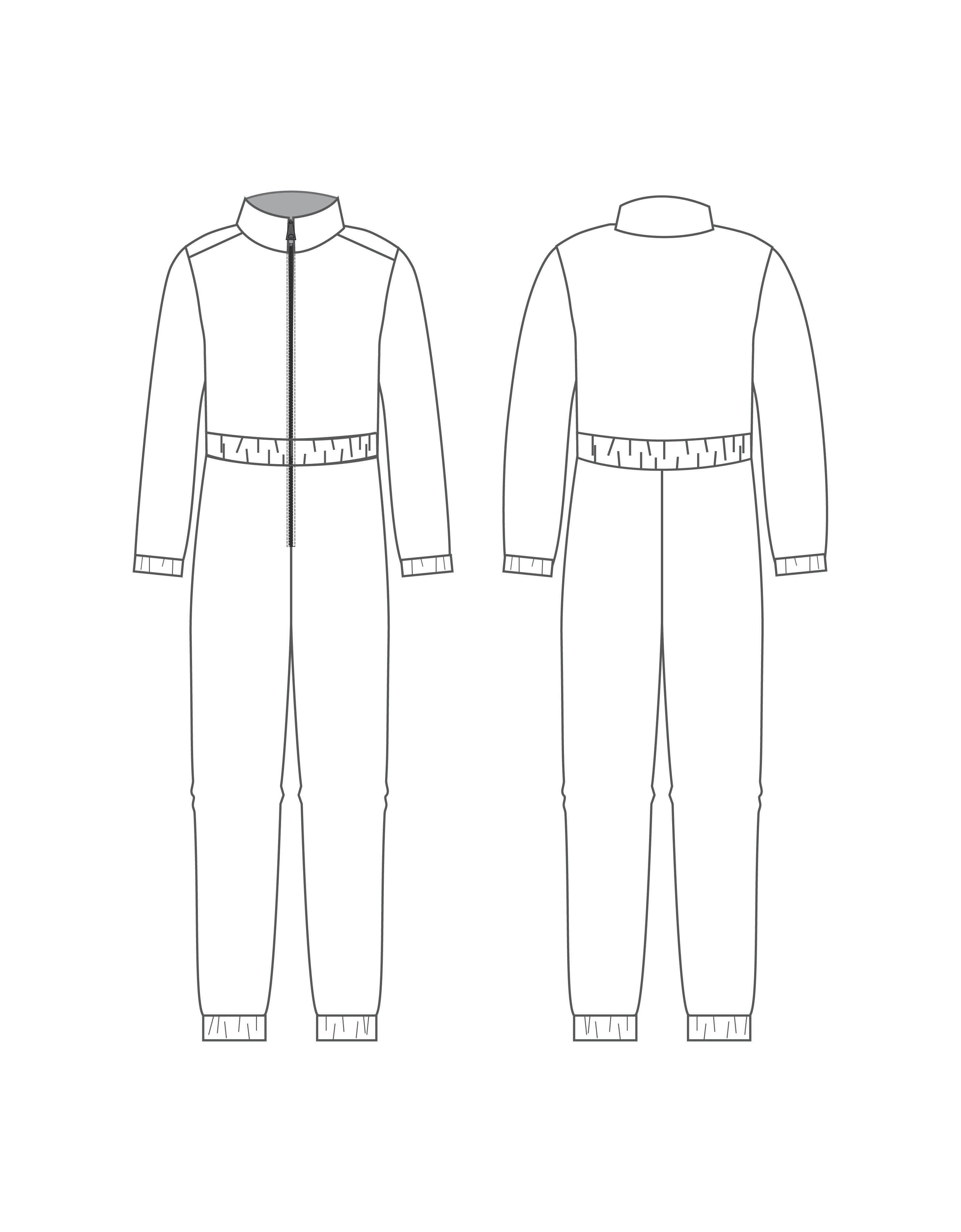 Custom Inked Jumpsuit with Tall Collar - Satin