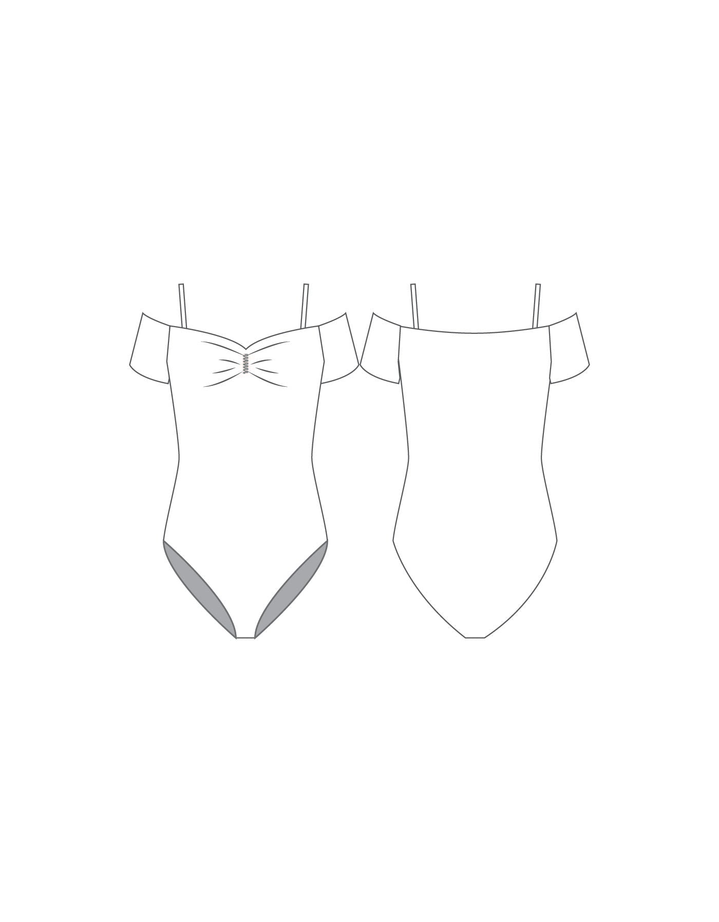 Custom Inked Off The Shoulder Cap Sleeve Leotard - Lycra