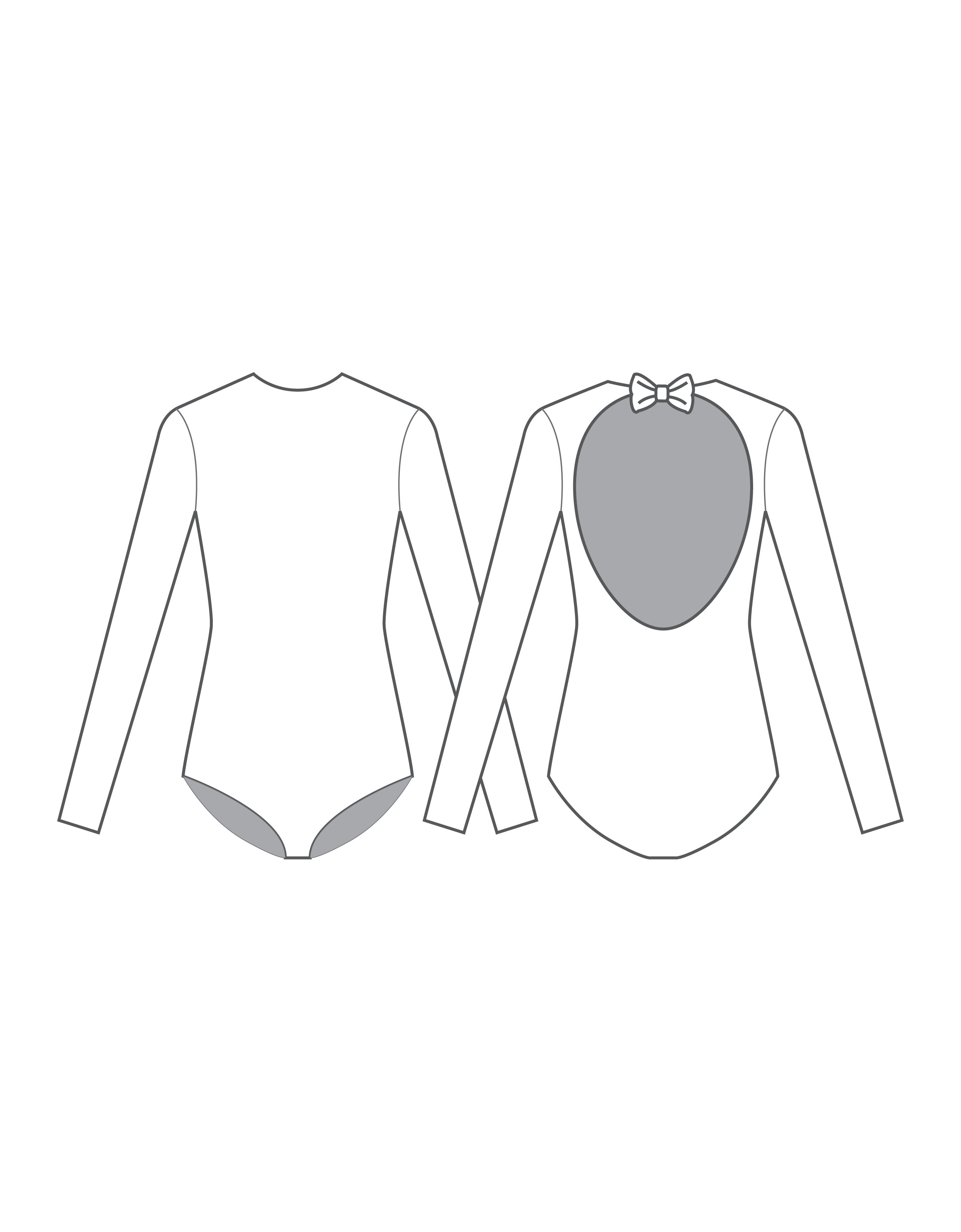 Custom Inked LS Leotard Bow Open Back - Lycra