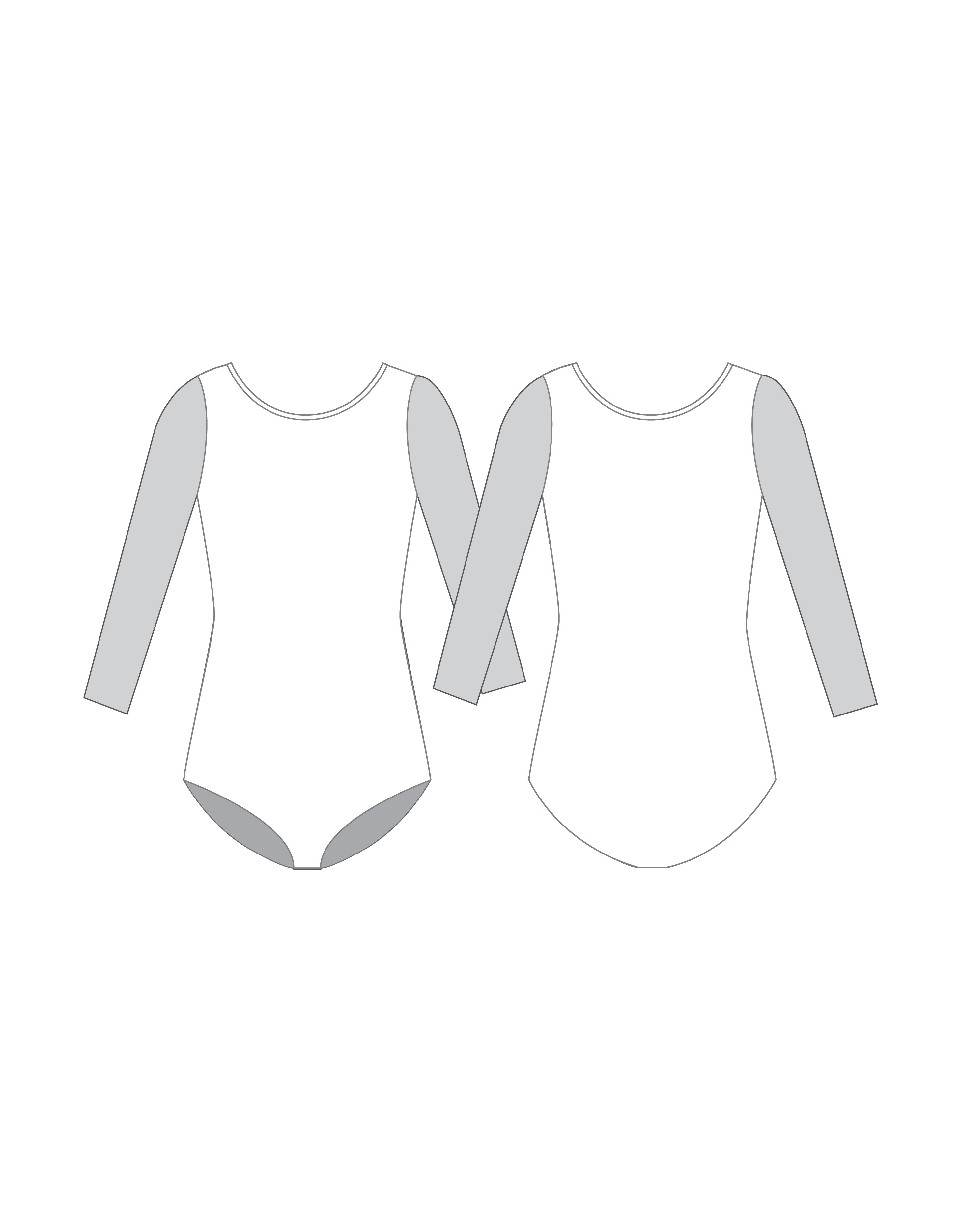 Custom Inked Mesh 3/4 Sleeve Round Neck Leotard Gymnastics - Lycra & Mesh