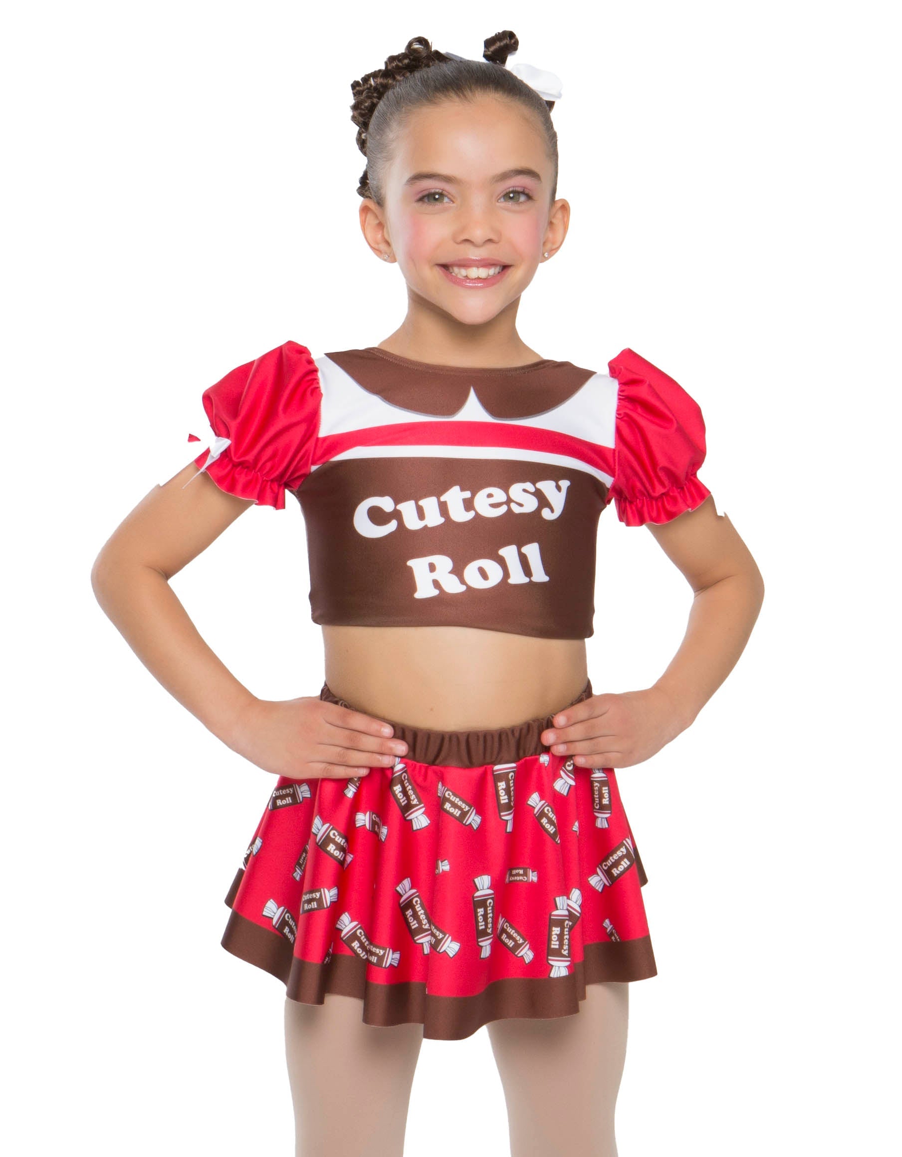 Cutesy Roll Puff Sleeve Crop Top