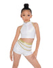 Huntress Golden Halter TNeck Zip Front Crop Top